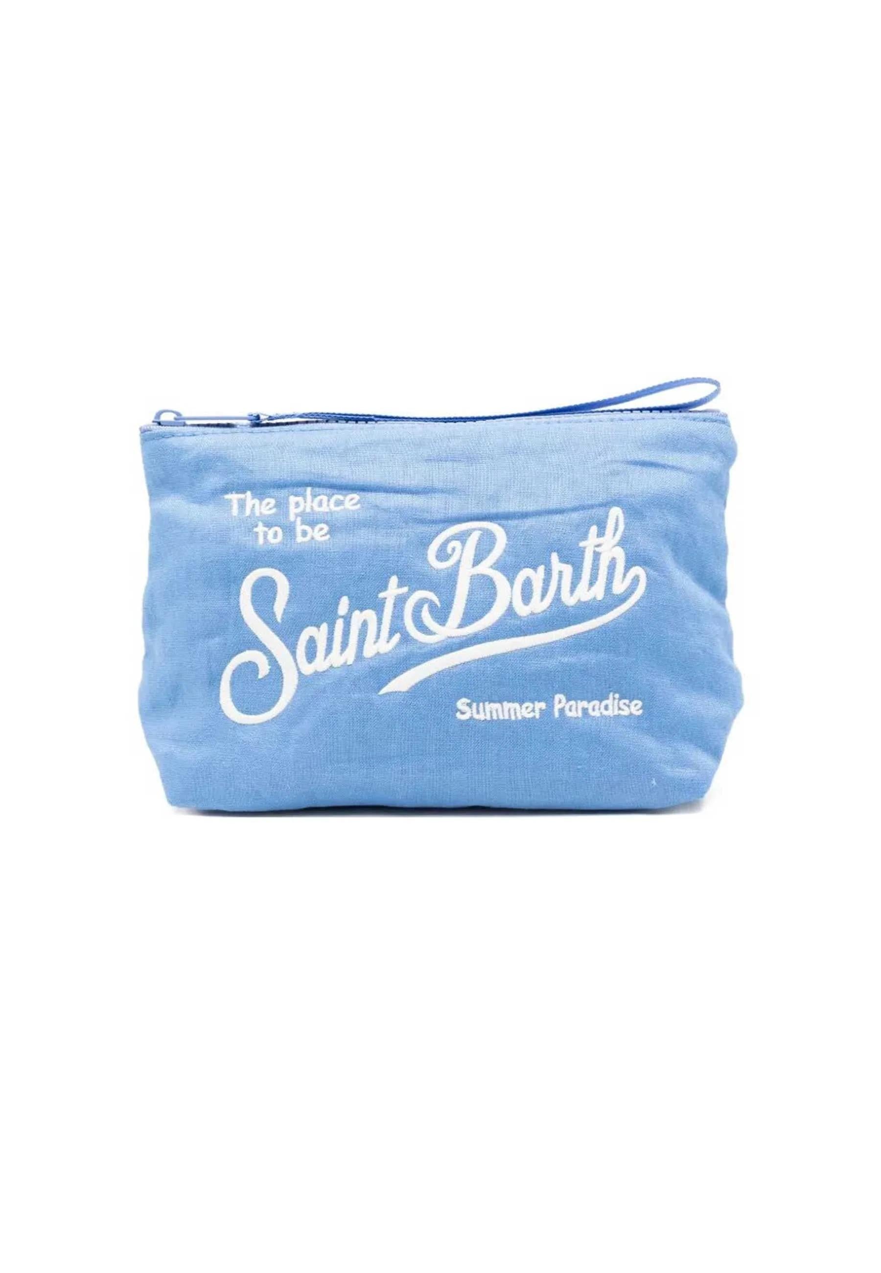 Mc2 saint barth Borsa Aline Soft linen Vintage Celeste Ricamo Beige ALI0051 00551L MC2 SAINT BARTH 
