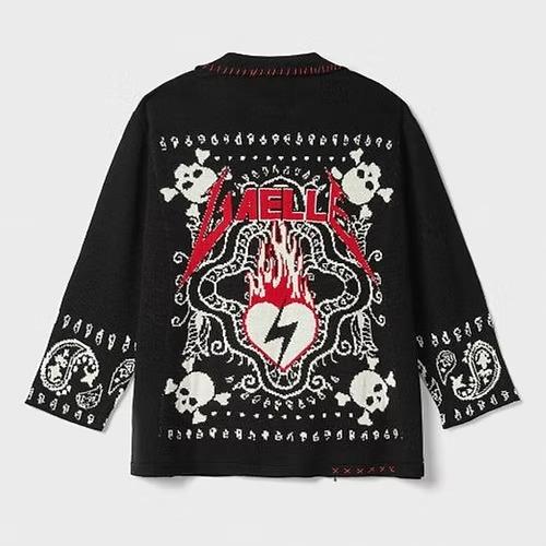 Giacca in maglia rasata con lavorazione logo GAABW07202-MBFI0001 NE01 GAELLE 