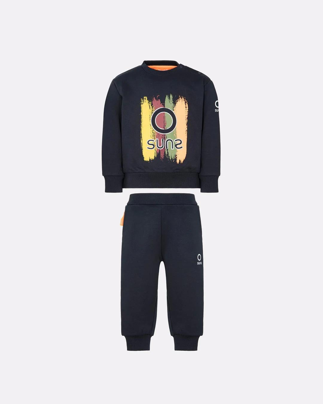Completo bambino Suns K-Paint in felpa con stampa multicolor dark blue COMS6302UB DARK BLUE SUNS 