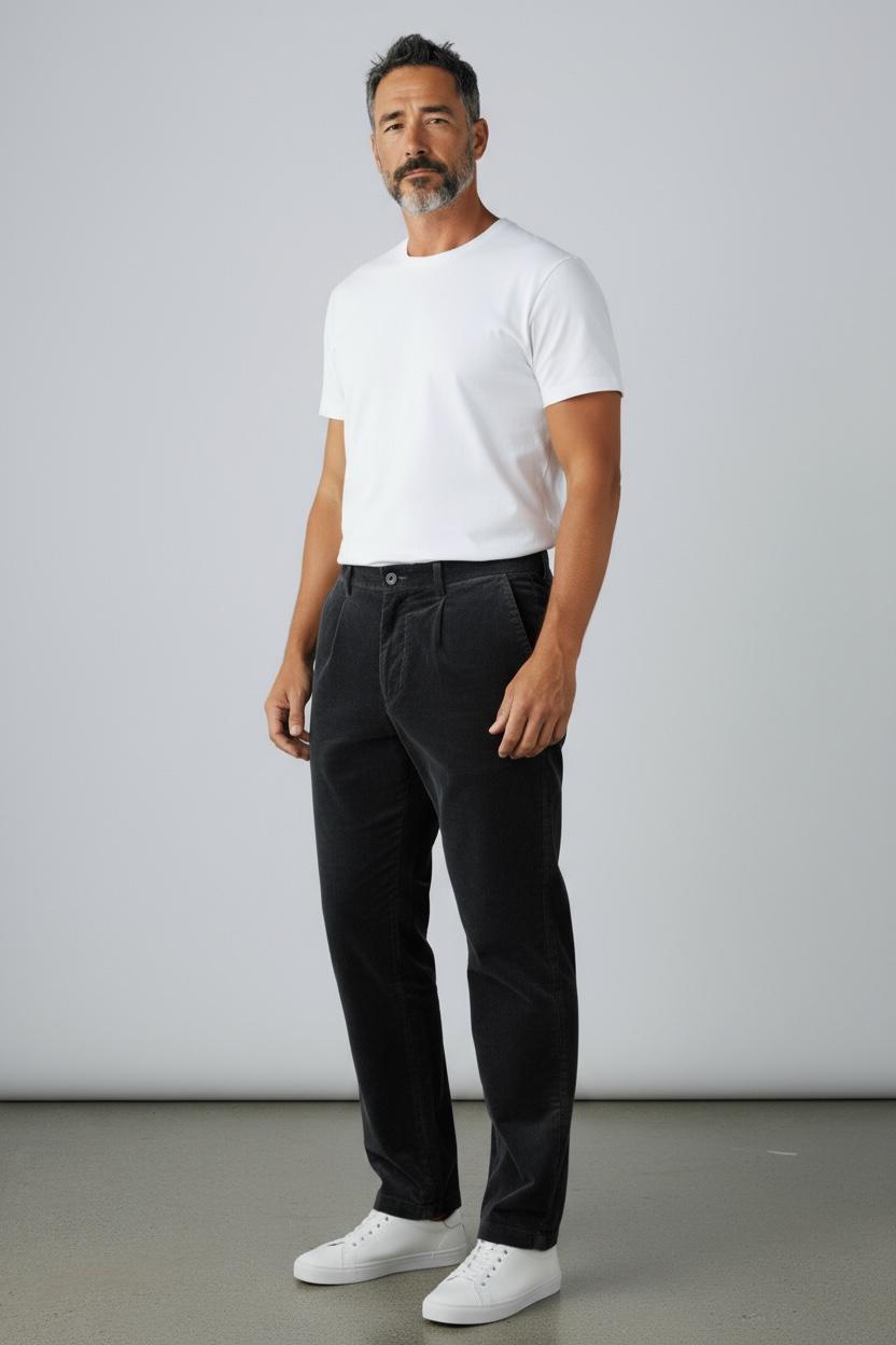 Michael Coal pantalone coulisse mc-denny/2741 velluto millerighe con pence navy MCDEN2741F25 016 MICHAEL COAL 