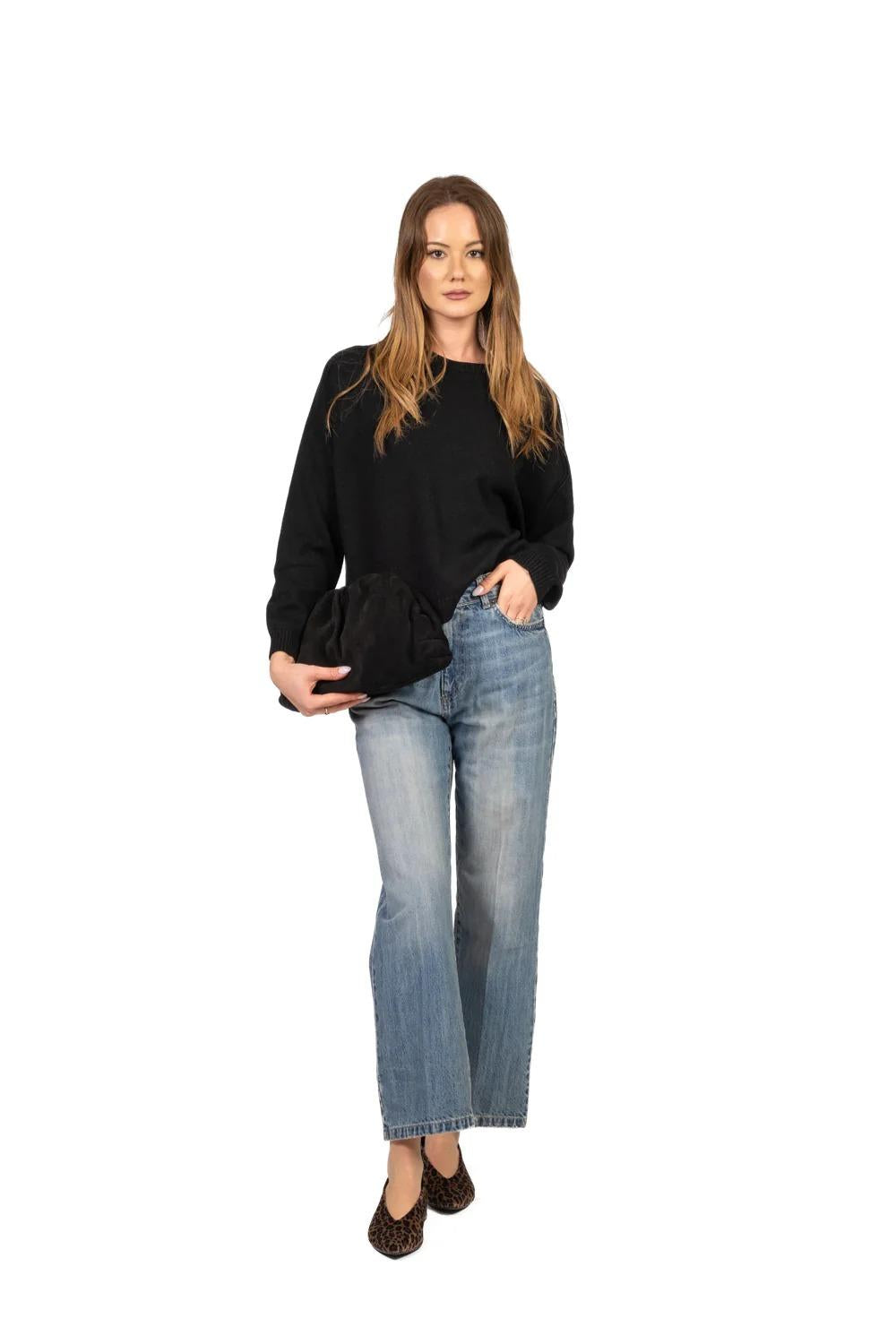 Vicolo - Maglia scatola girocollo Art. 77062F NERA 77062F NERO VICOLO 