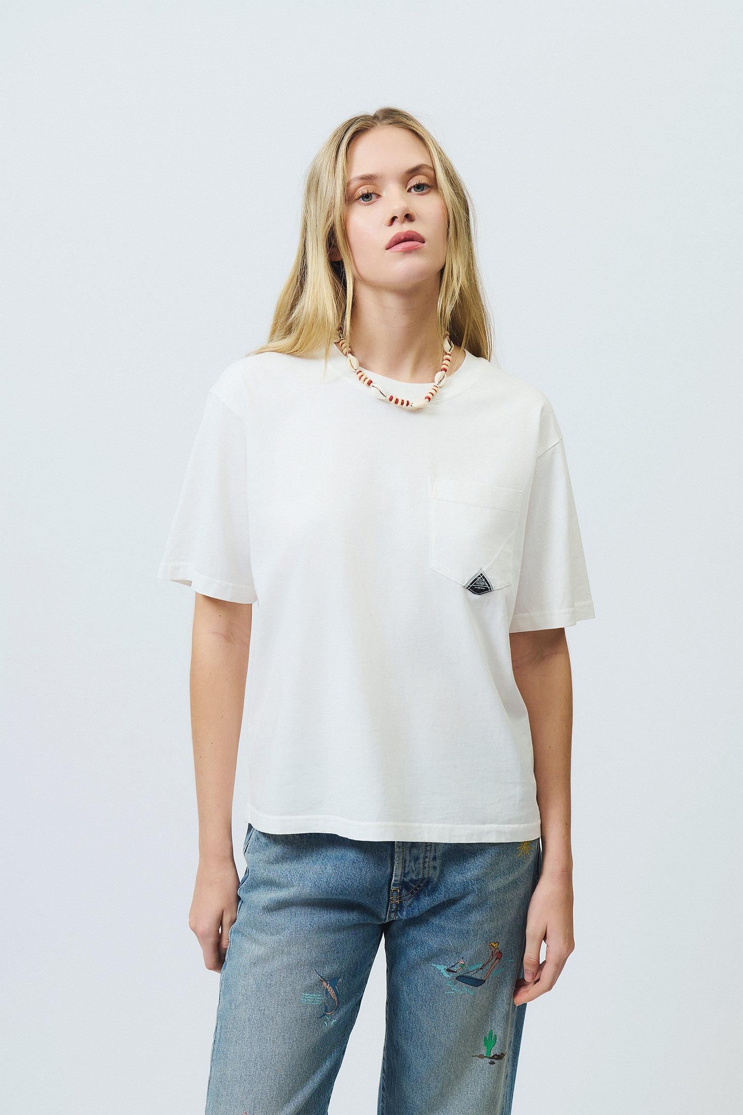 T-shirt pocket jersey Bianca RND586CB55XXXX C0069 ROY ROGER'S 
