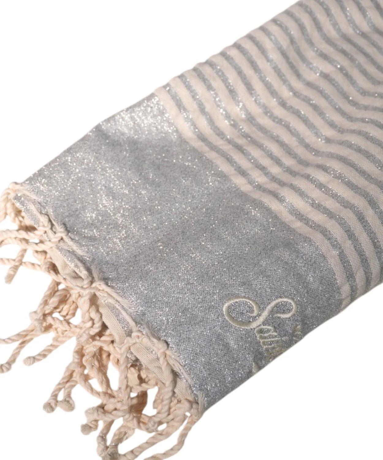 Telo Mare MC2 Saint Barth in Lurex con Frange argento FOUT016 02723L MC2 SAINT BARTH 