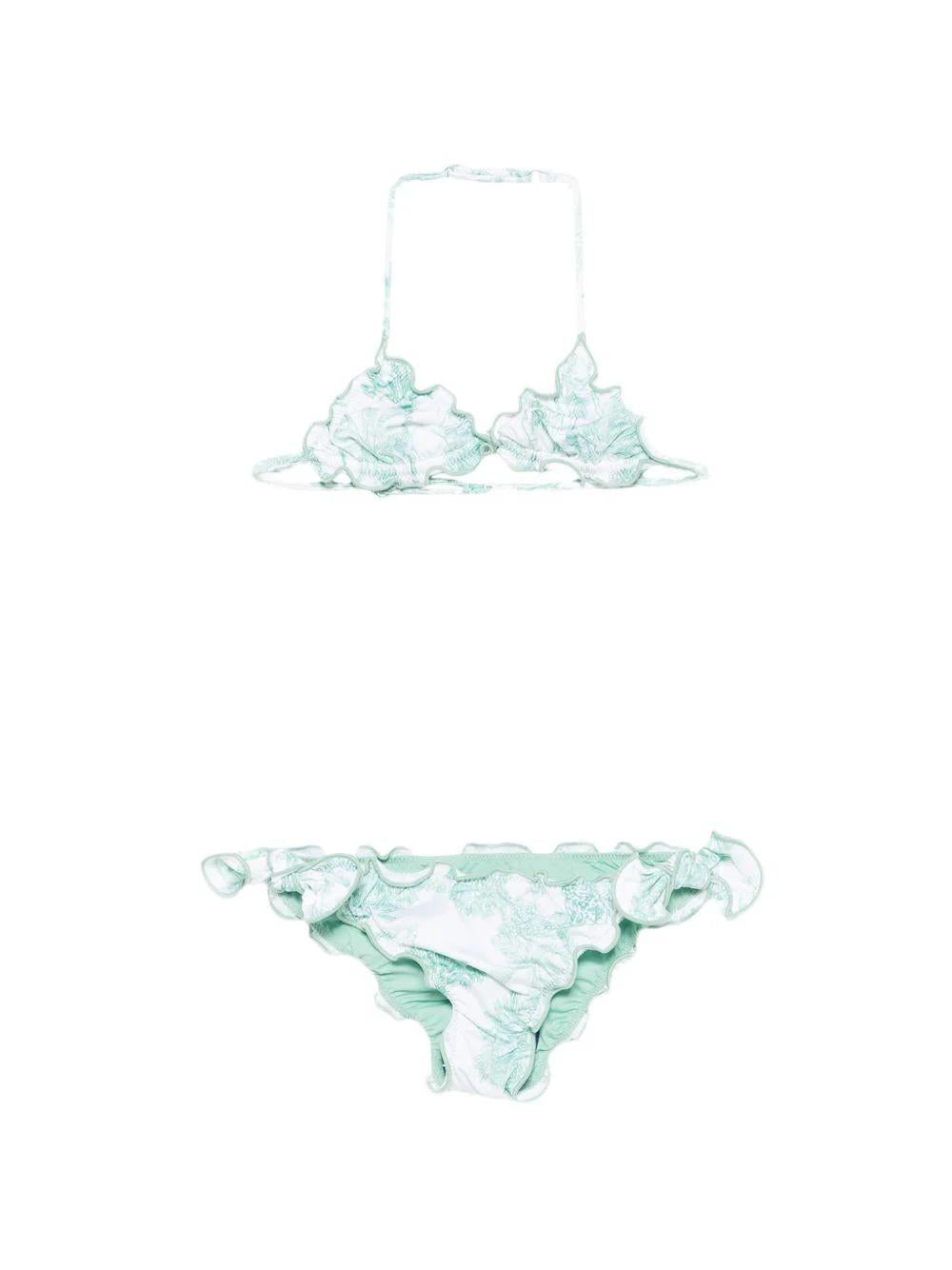 Costume per bambina MC2 Saint Barth Kids verde con stampa floreale CRIS001 00649L MC2 SAINT BARTH 