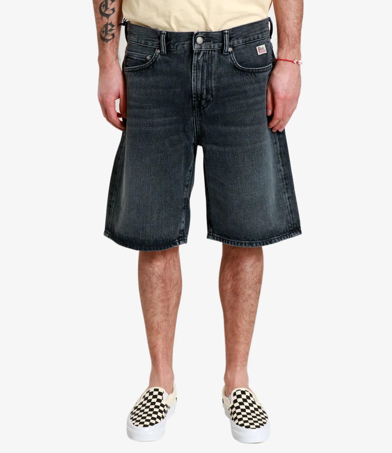 Roy Roger's Bermuda cult wide re-serch denim black dalt villa RSC010N1263182 C0998 ROY ROGER'S 