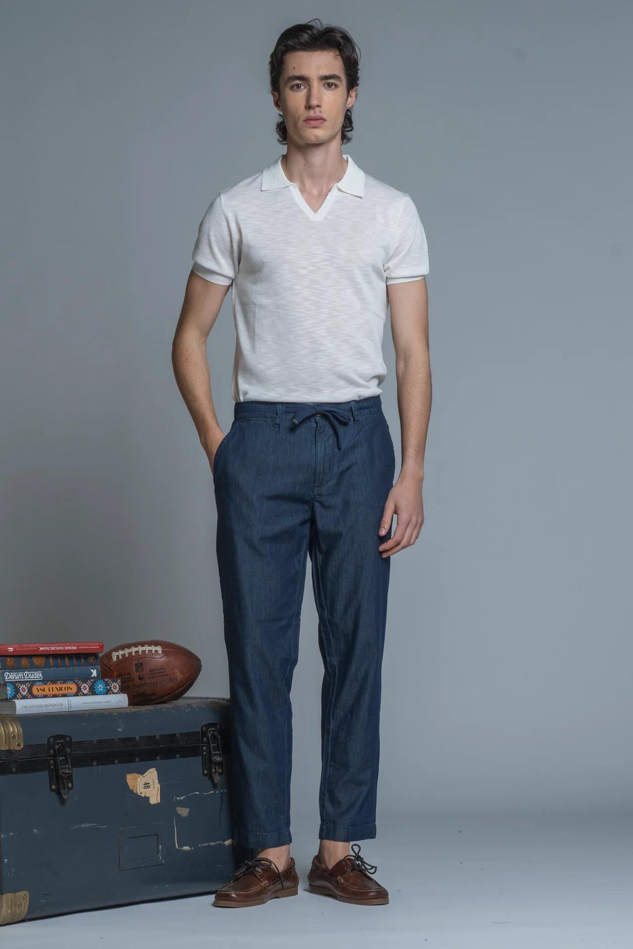 MILES CHINO LONG IN CHAMBRAY DARK BLUE IM26SSPM-MILES0-CMB C99 IMPURE 