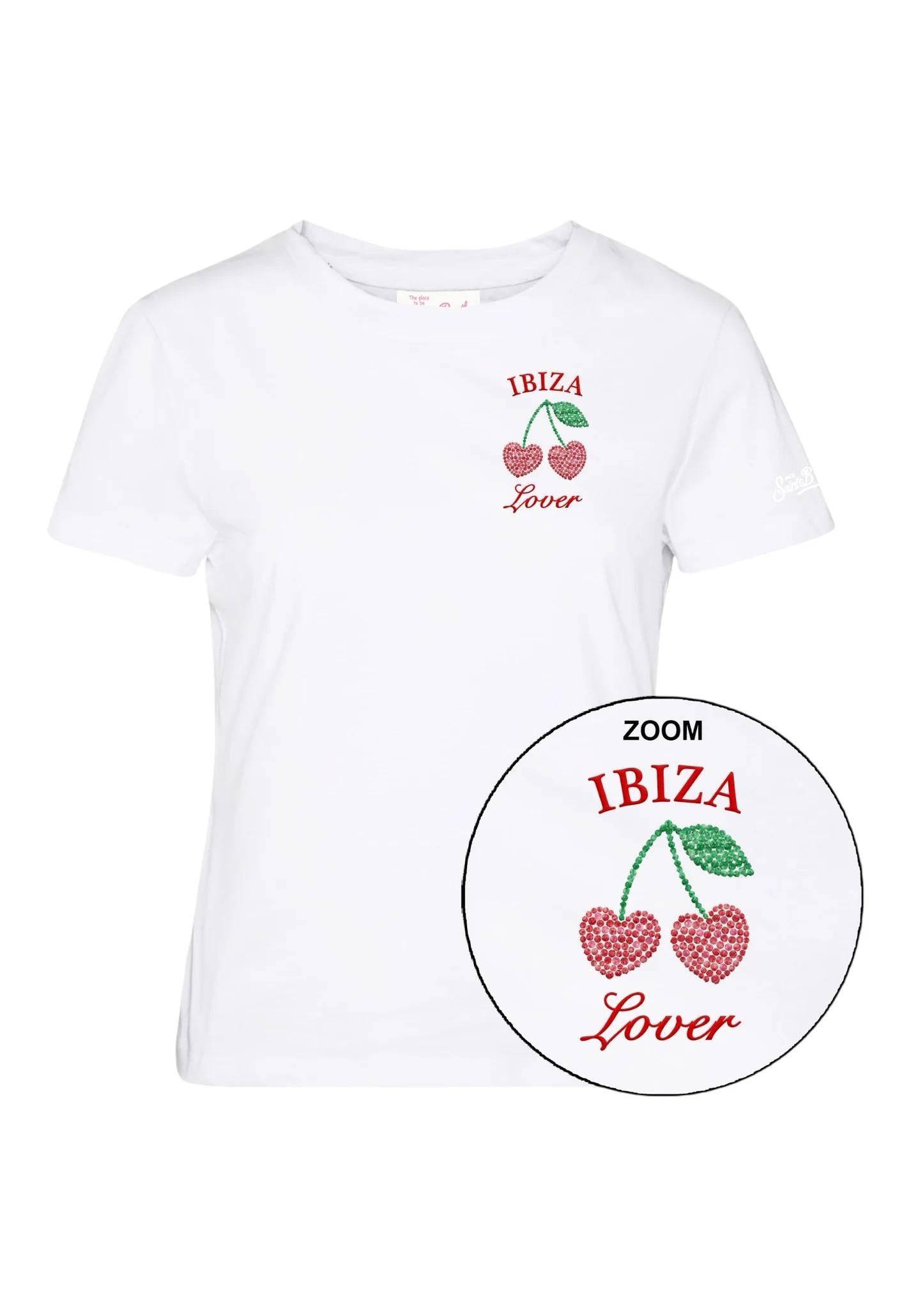 T-Shirt Manica Corta Donna Mc2 Saint Barth Ibiza Lover Strass EMI0001 08610L MC2 SAINT BARTH 