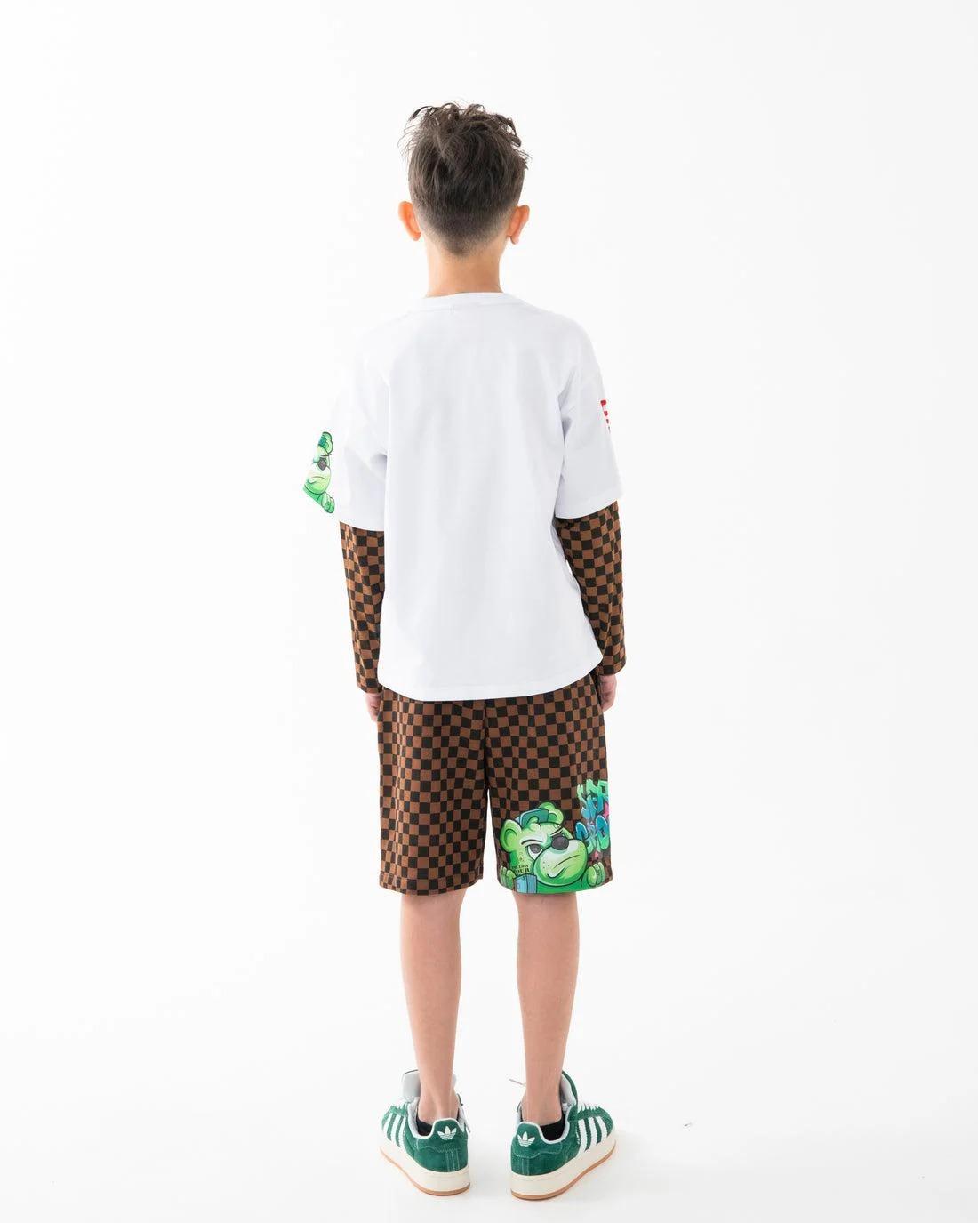 SPRAYGROUND CATCH BEAR CHECK SHORTS SPY1394E V.U SPRAYGROUND 