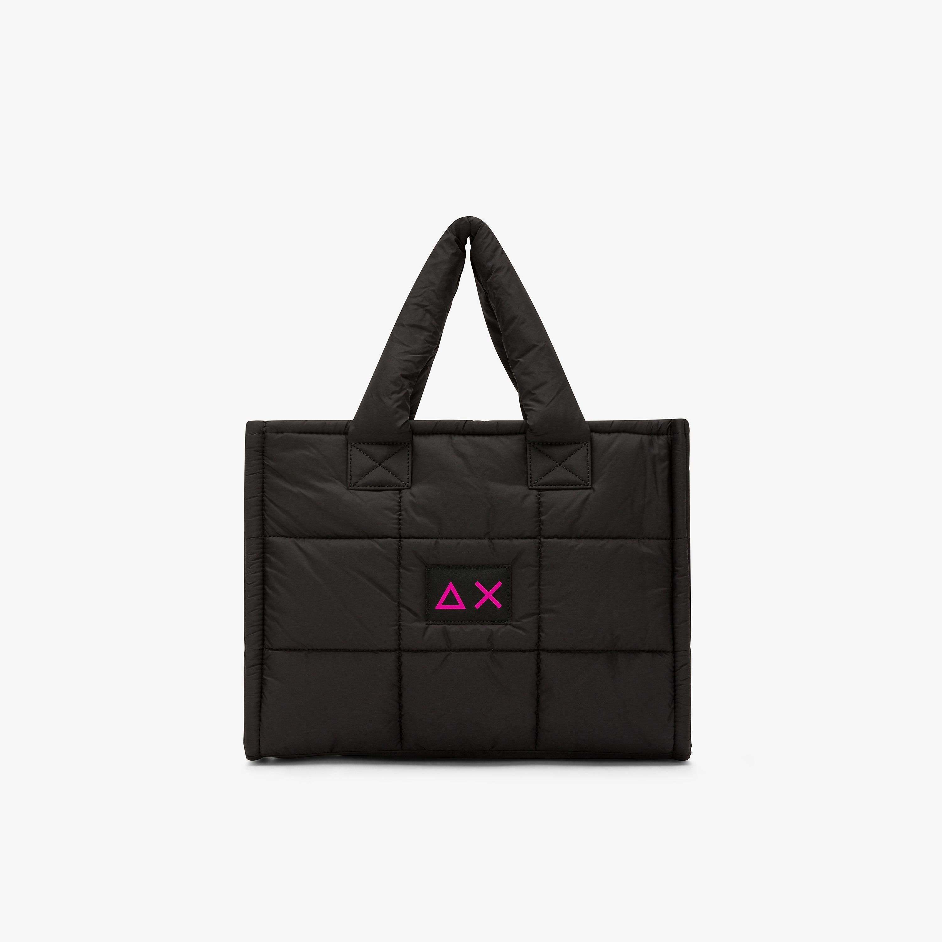 Shopping bag midi Cali in nylon trapuntato nero X45218 11 SUN 68 