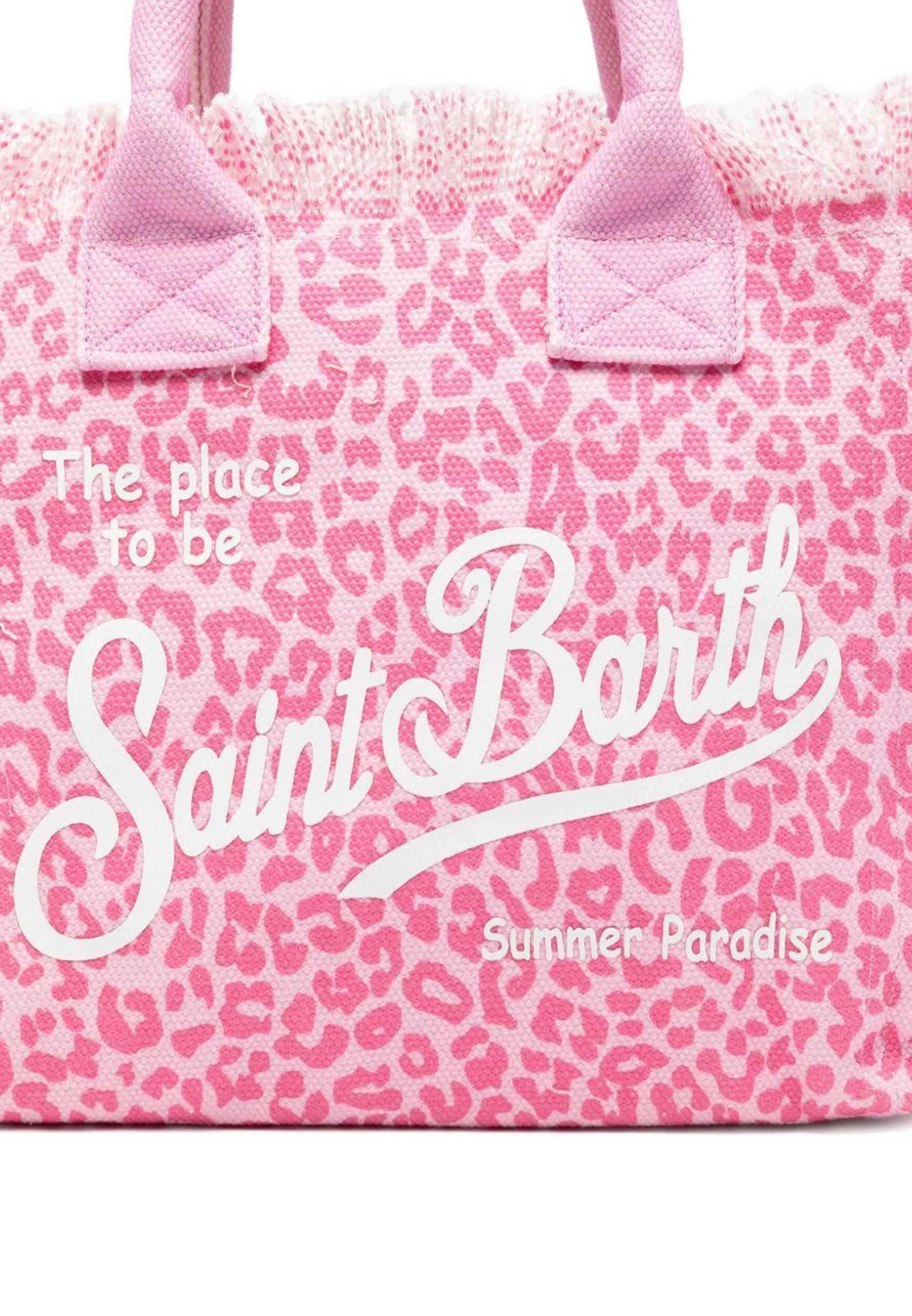 Mc2 saint barth Borsa Colette Effetto Leopardato con Logo Bianco e Frange COL0001 03479L MC2 SAINT BARTH 