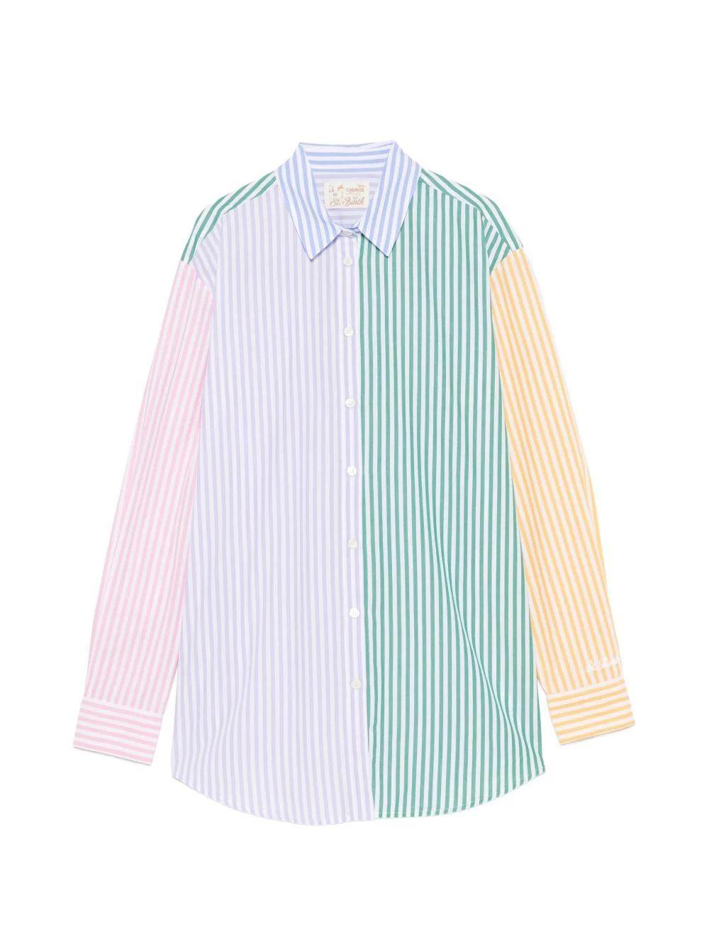 Camicia da donna MC2 Saint Barth multicolore con motivo a righe verticali BRIG001 01375L MC2 SAINT BARTH 