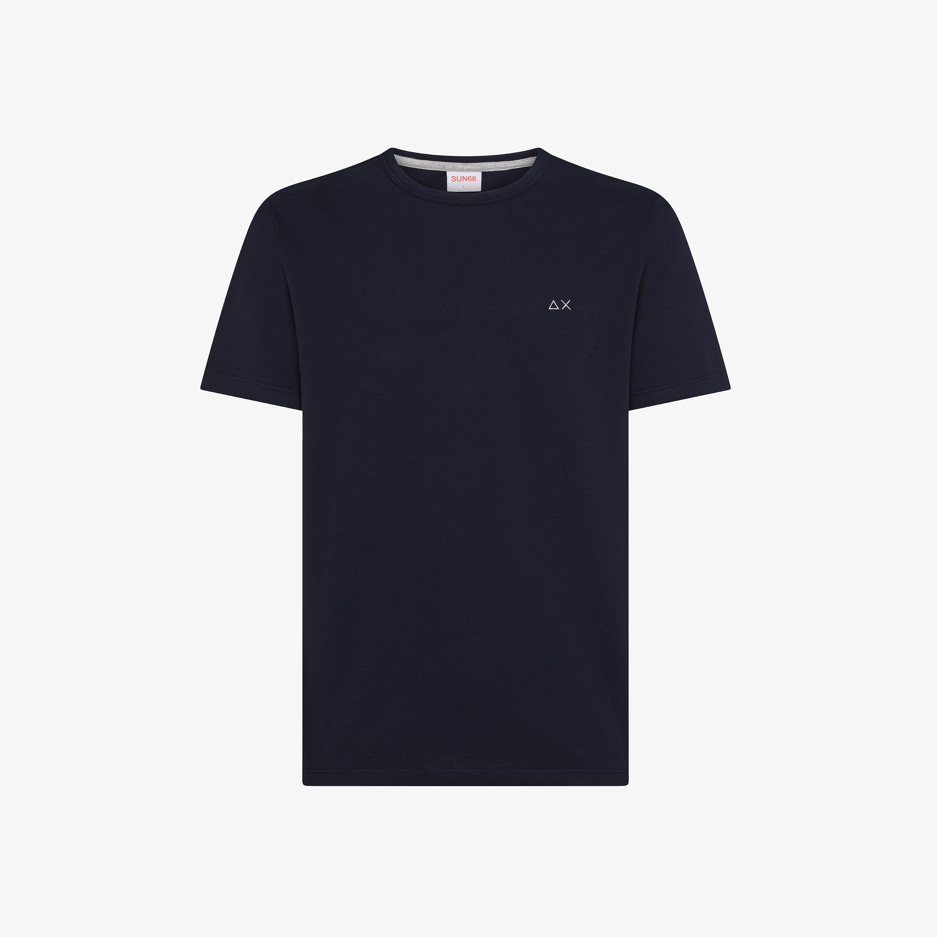 SUN68 T-shirt in piquet di cotone navy blue T45120 07 SUN 68 