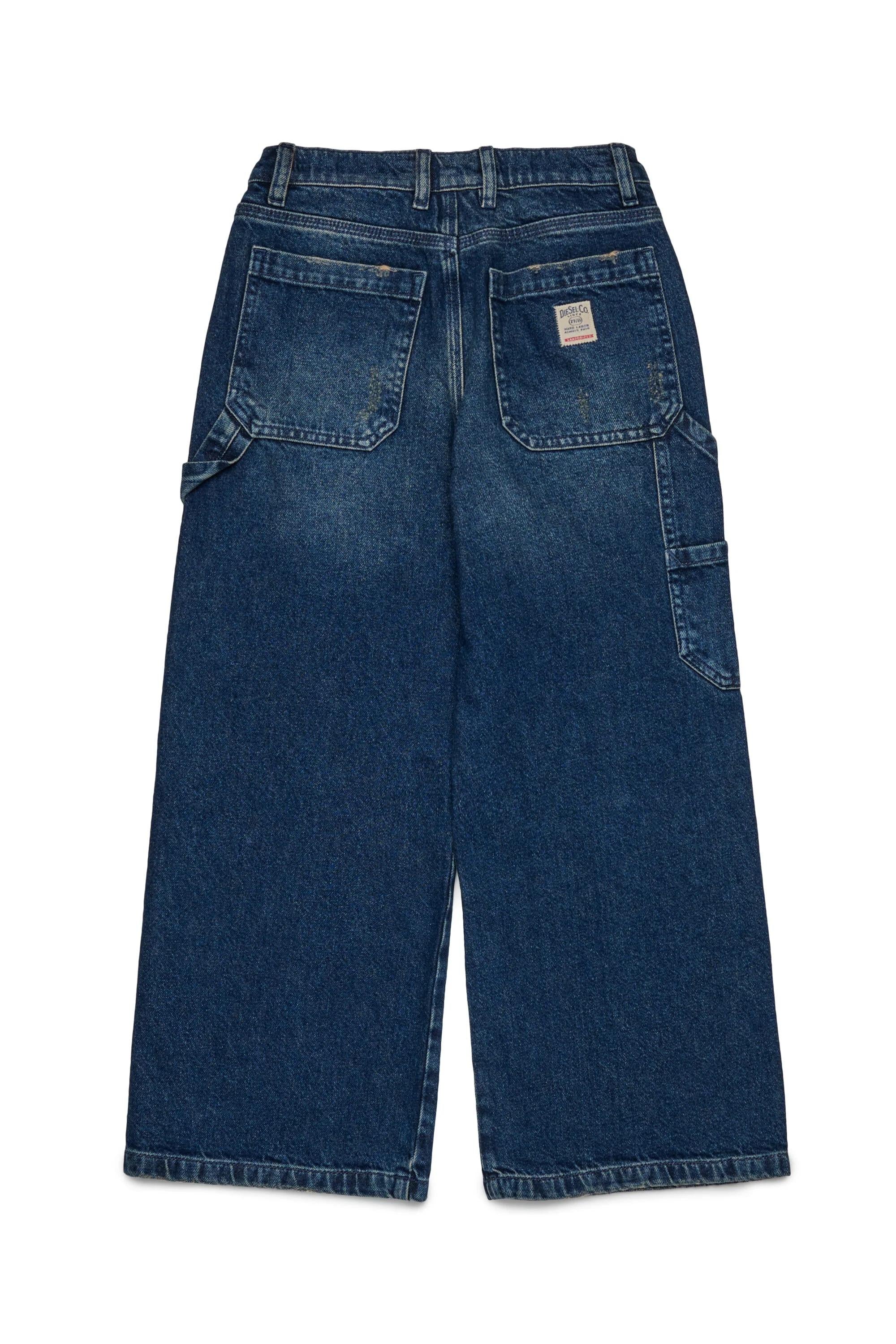 DIESEL<BR/>Jeans blu scuro comodi con effetto sporco - D-Argjx Work J02349-KXBQC K01 DIESEL 