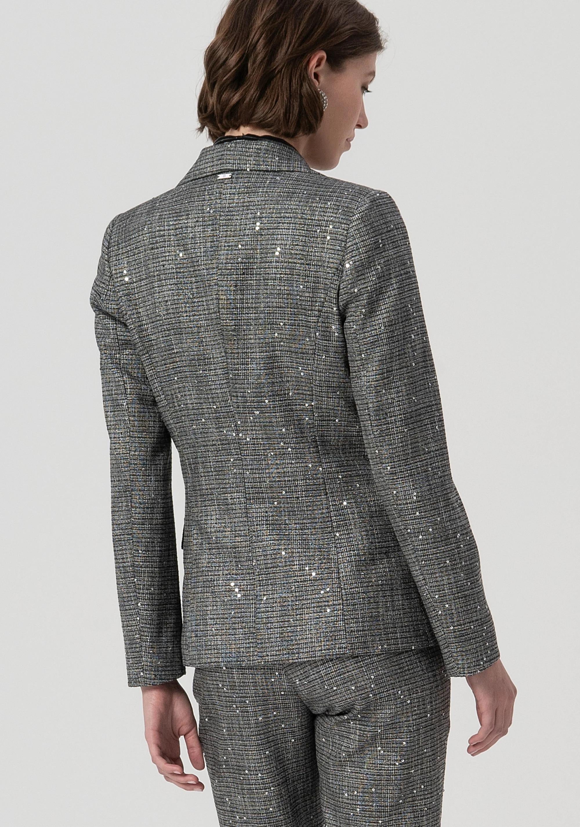Fracomina Blazer regular doppiopetto in tweed con paillettes FS25WJ2003W821J5 053 FRACOMINA 