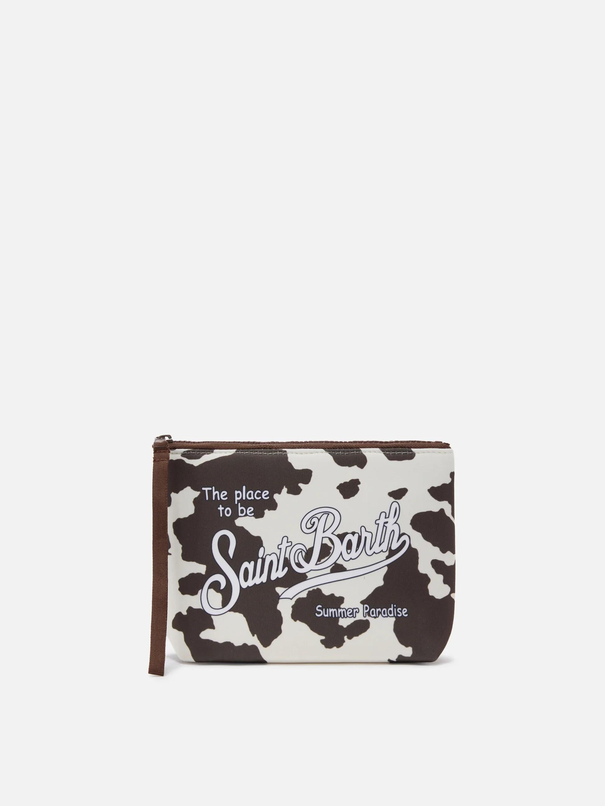 Pochette Aline in scuba con stampa animalier muccata ALIN001 00961L MC2 SAINT BARTH 