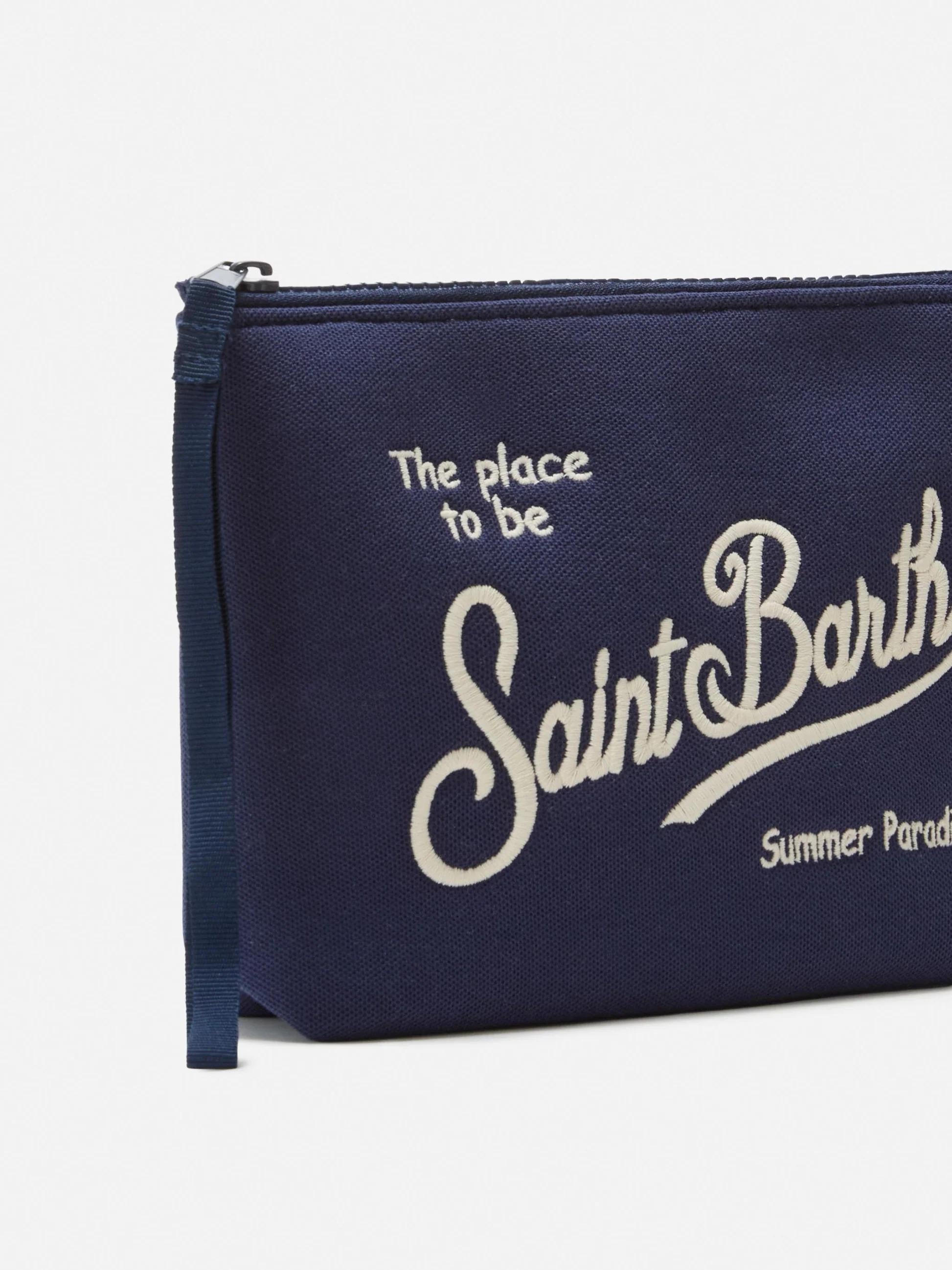 Pochette blu Aline con effetto piquet ALI0008 00244L MC2 SAINT BARTH 