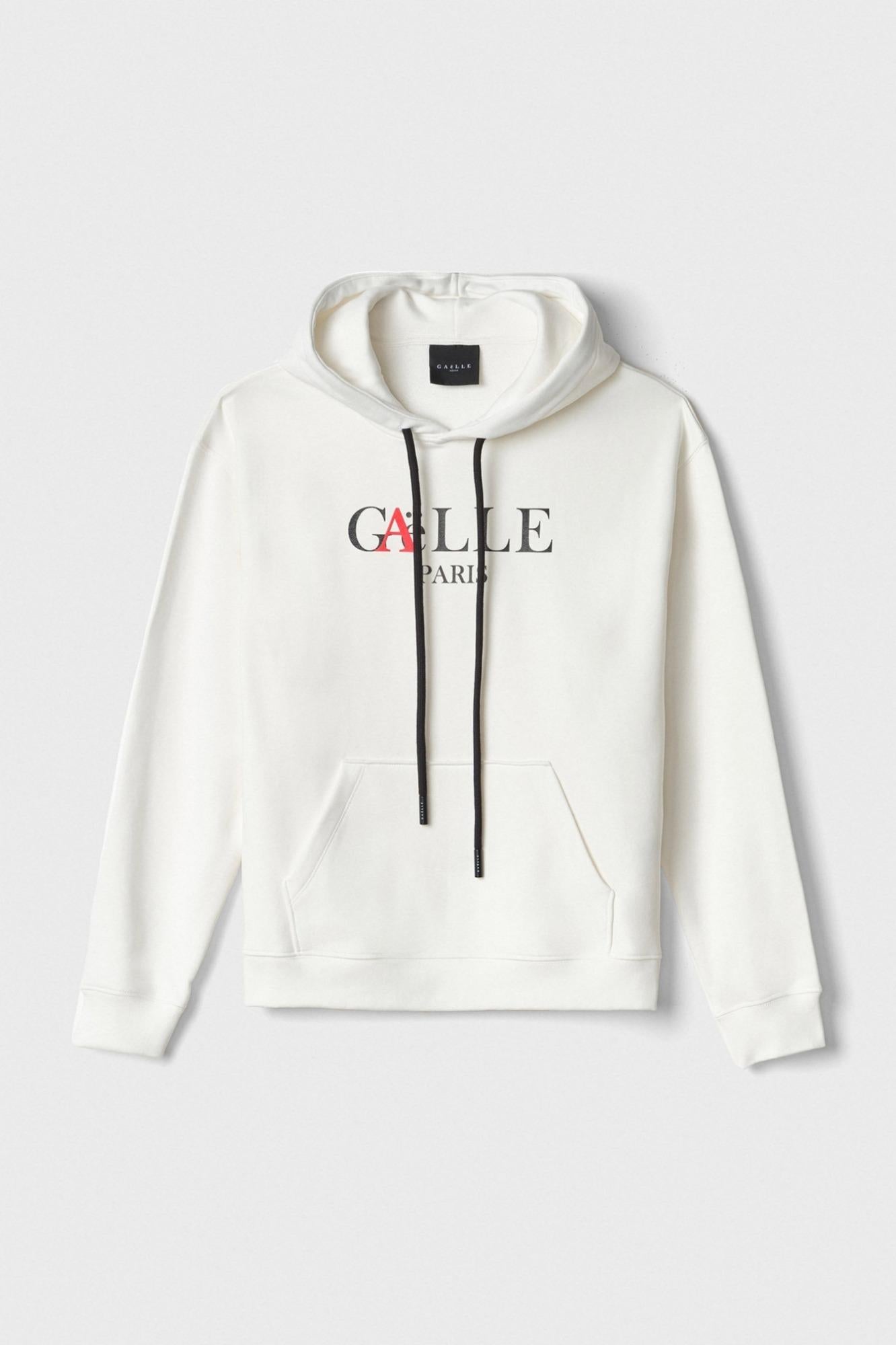 Felpa Cappuccio Con Marsupio Manica Lunga E Stampa  Off White - Gaëlle Paris GAABM01504-TMTF0012 BI02 GAELLE 