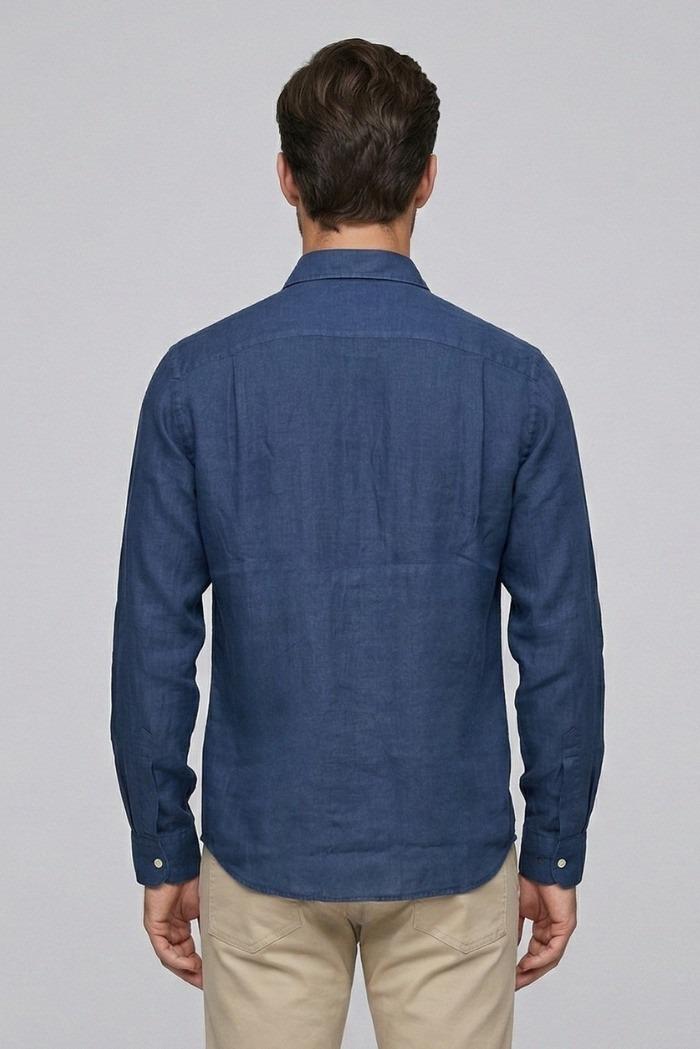 CAMICIA PIERCE IN LINO BLUE NAVY RRU431P4220569 C0048 ROY ROGER'S 