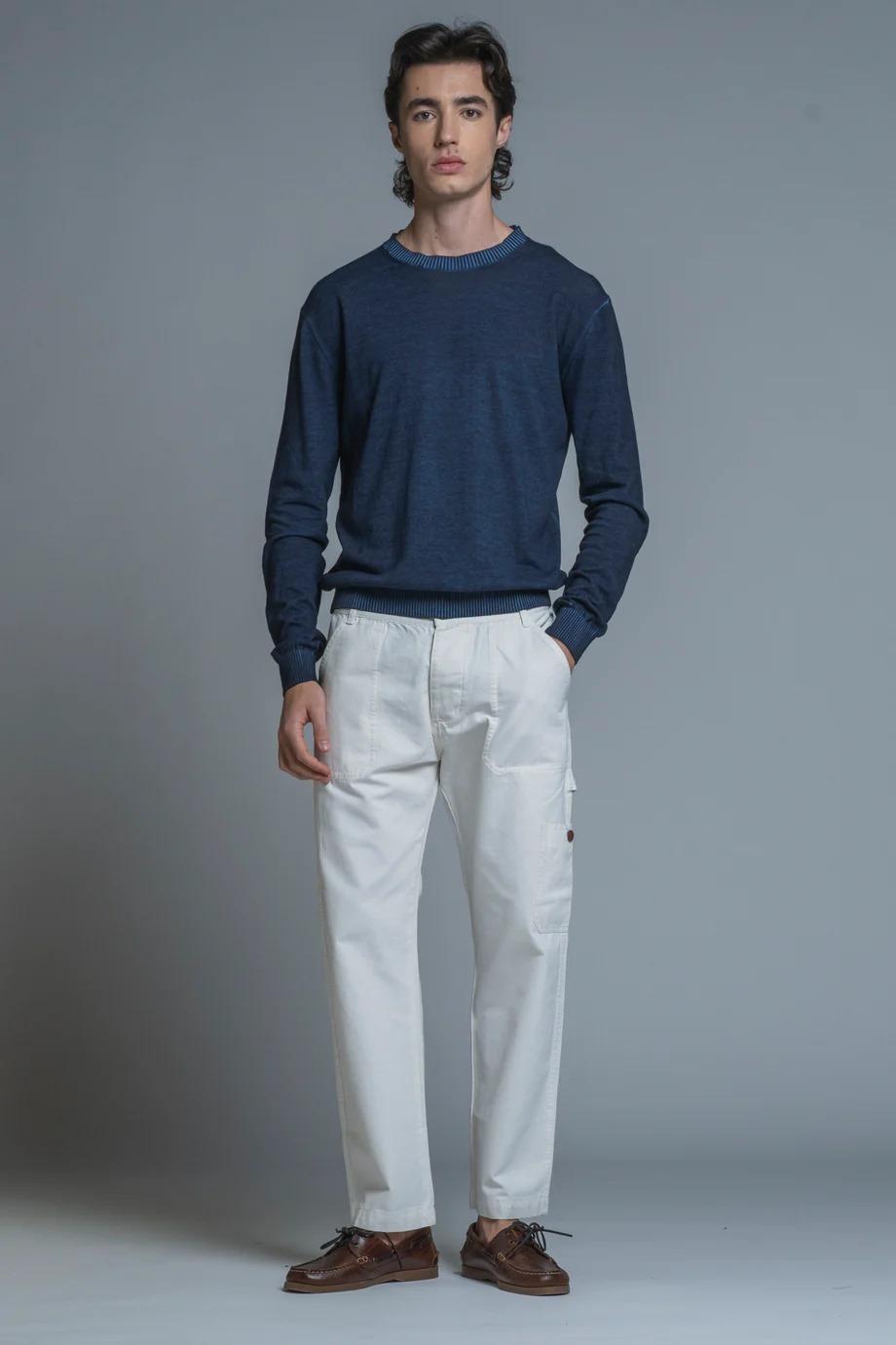 BUCK SWEATER IN COTTON COLD DYED NAVY IM26SSMM-BUCK-CTN C01 IMPURE 
