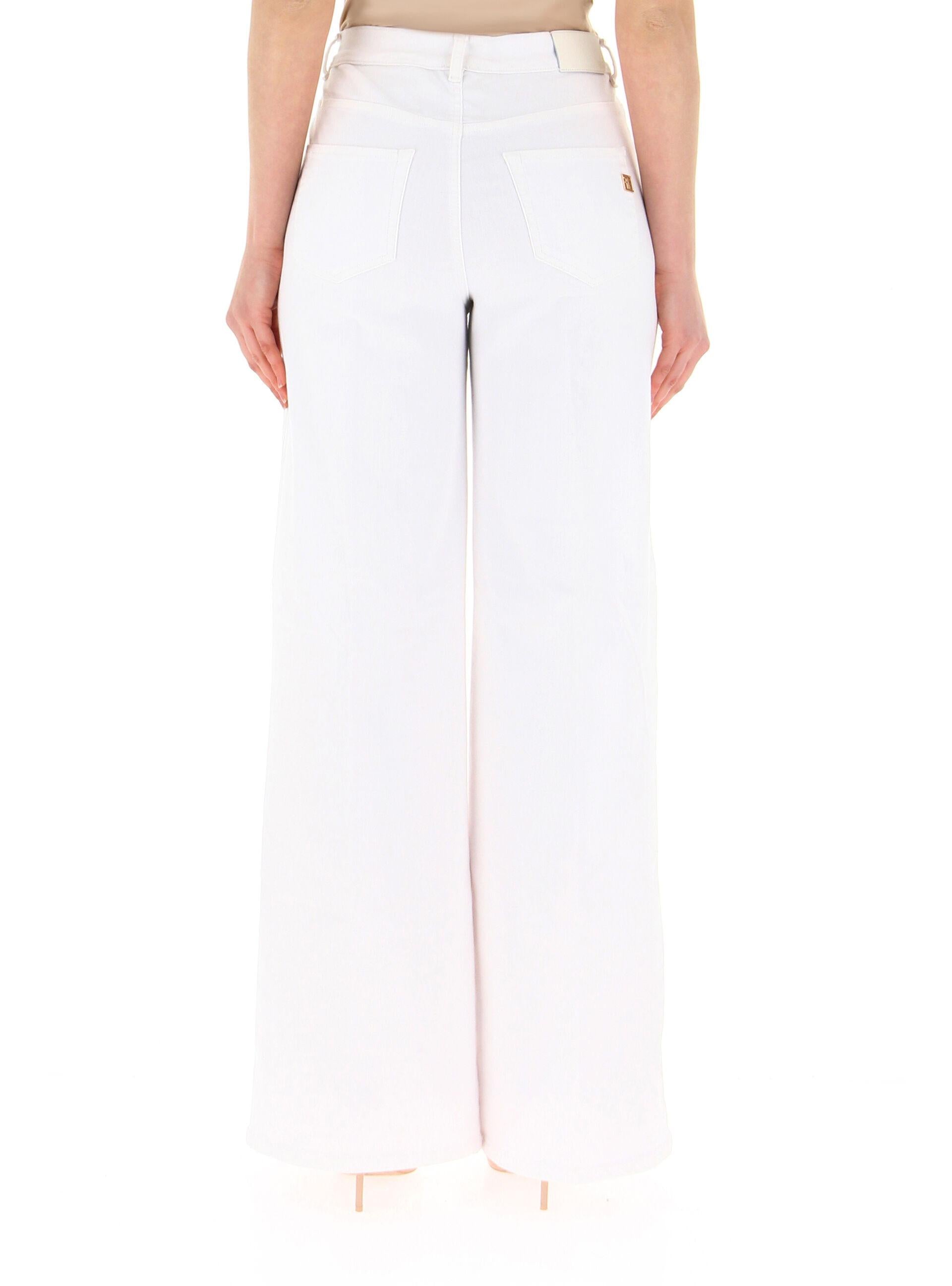 Pantalone flare in tessuto bull stretch bianco FP26SV3015W61501 278 FRACOMINA 