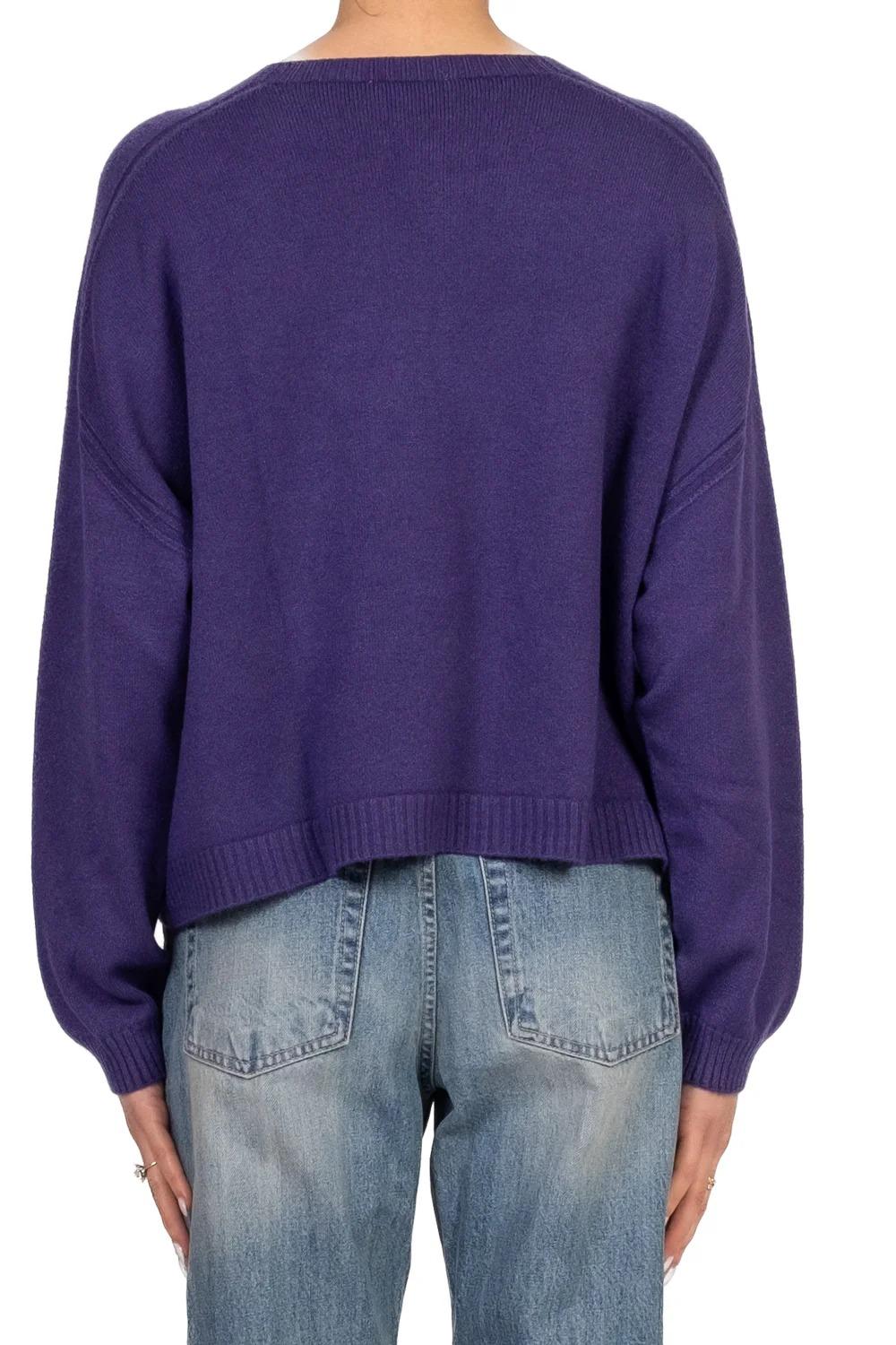 VICOLO - 77062F - MAGLIA SCATOLETTA GIROCOLLO VIOLA 77062F VIOLA VICOLO 