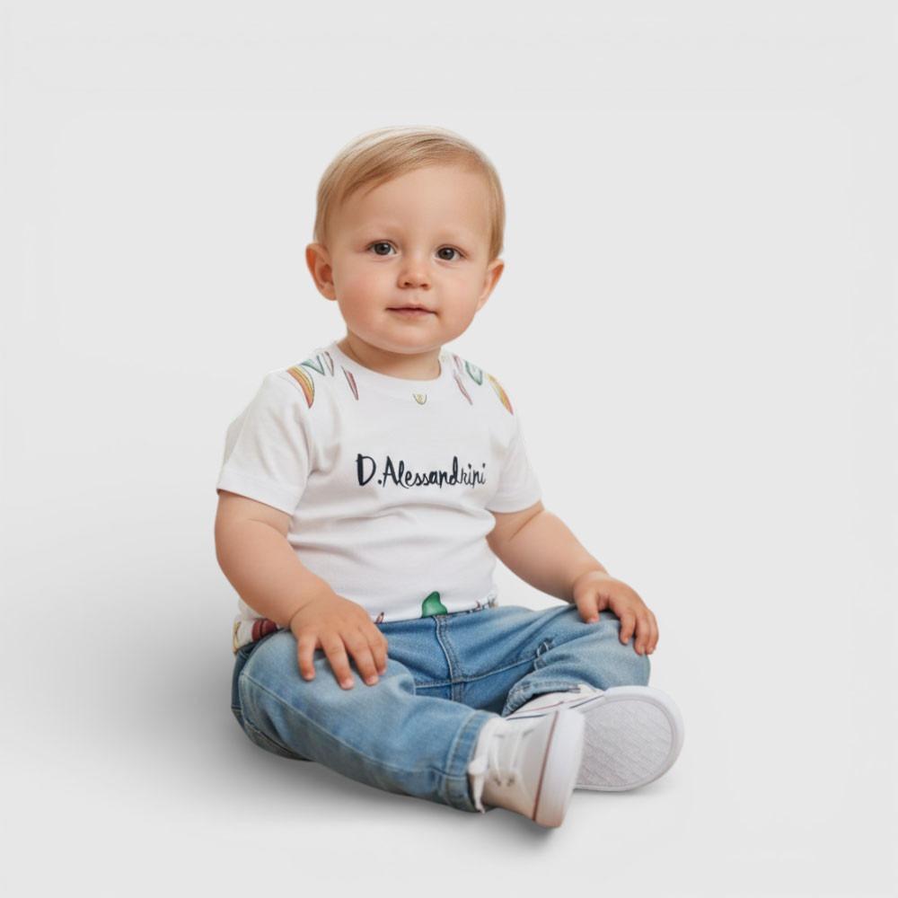 T-shirt Daniele Alessandrini Kids colore Bianco 1296M00329 WHITE DANIELE ALESSANDRINI 