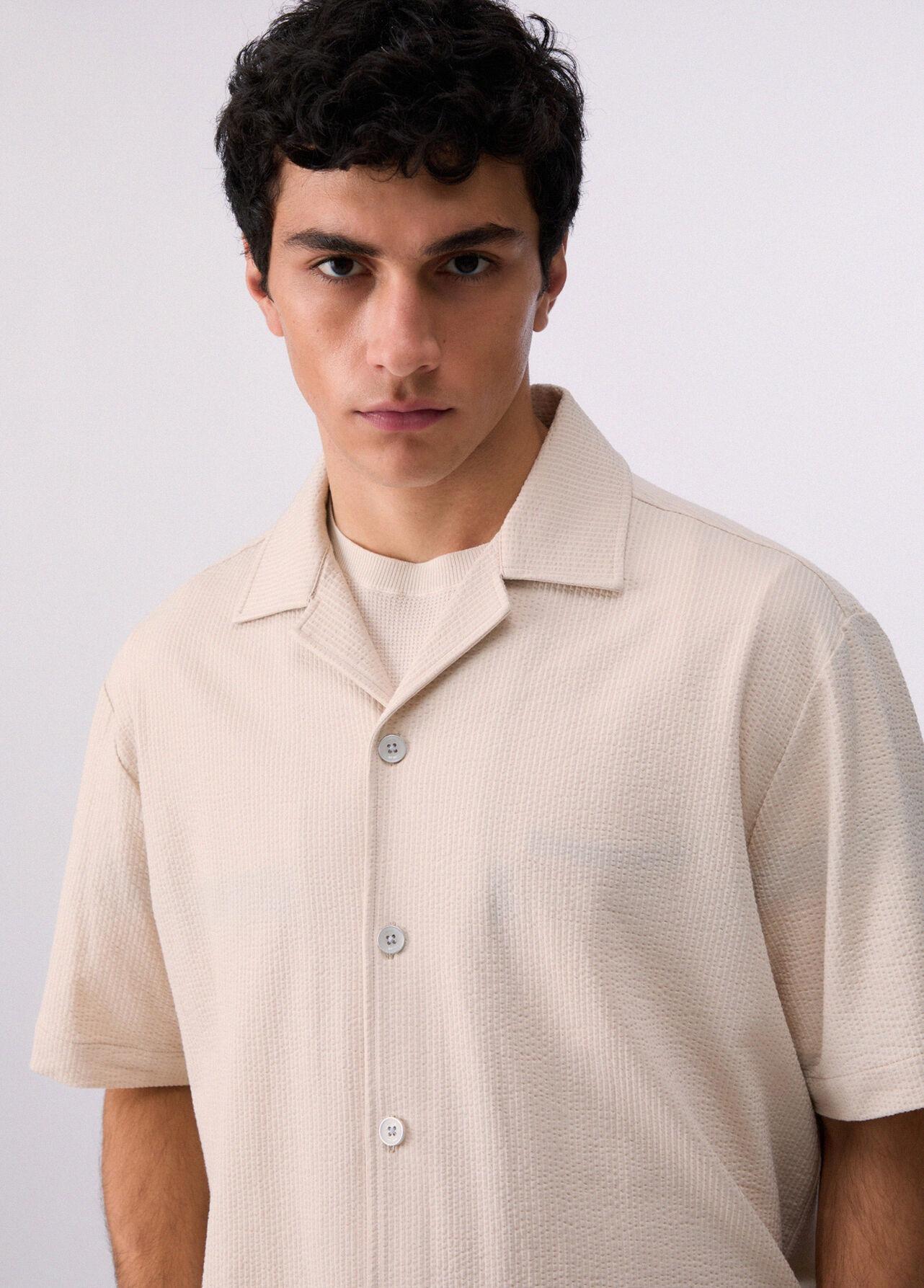 Liu-jo Camicia in seersucker beige QA6268T452A 20601 LIU-JO 