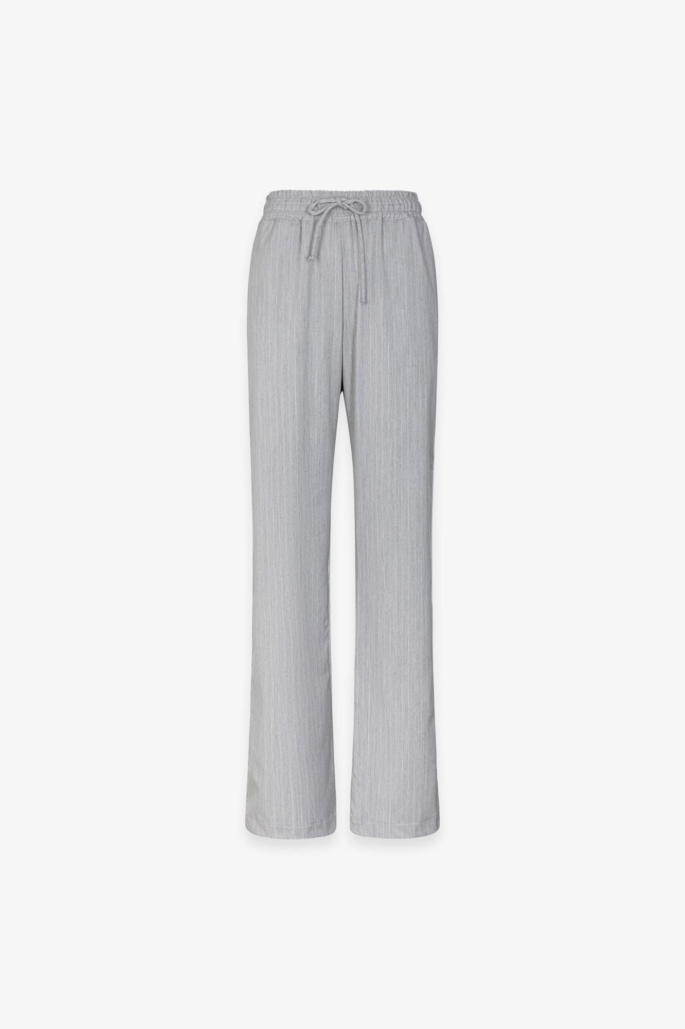 Pantalaccio Gessato Con Ricamo Sul Retro Tasca  Grigio - Gaëlle Paris GAABW09813-TMTS0256 GR00 GAELLE 