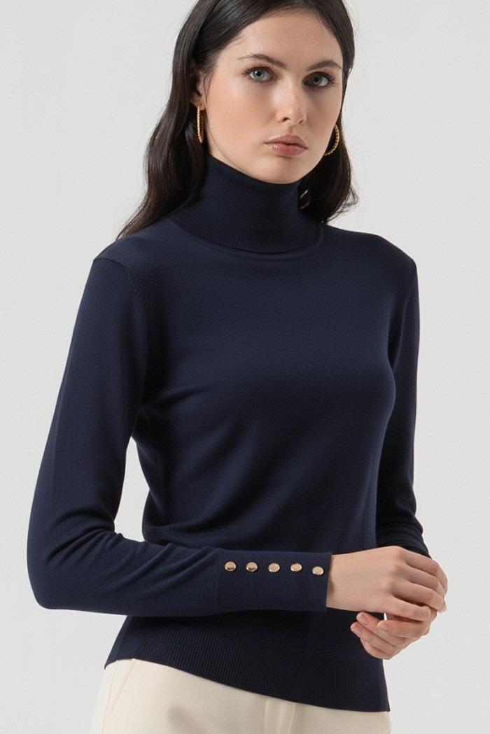 Fracomina Maglia regular con collo alto dark blue FR25WT7001K42101 117 FRACOMINA 