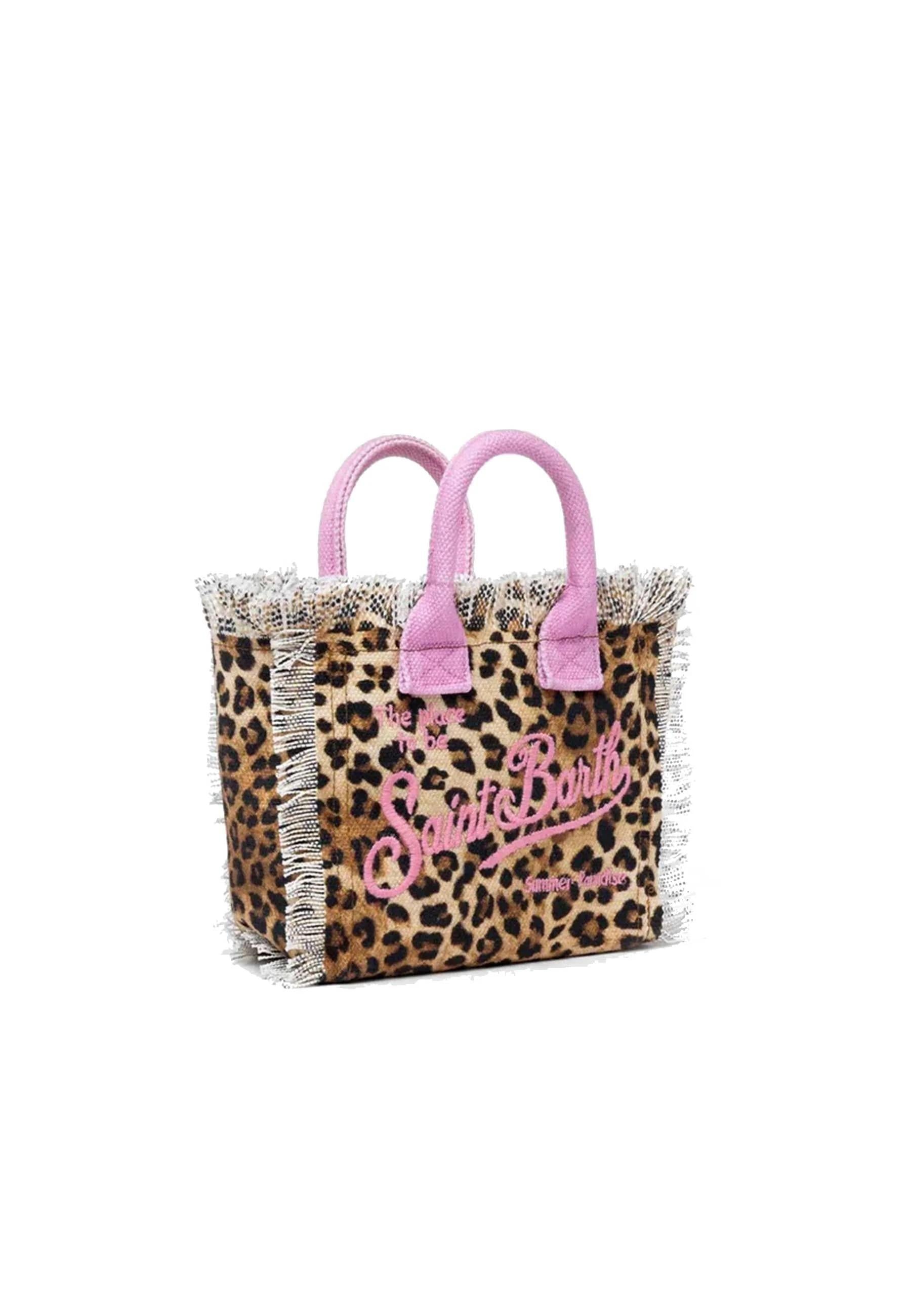 Mc2 saint barth Borsa Vanity Mini Leopardata con Logo Rosa VAMI001 02591L MC2 SAINT BARTH 