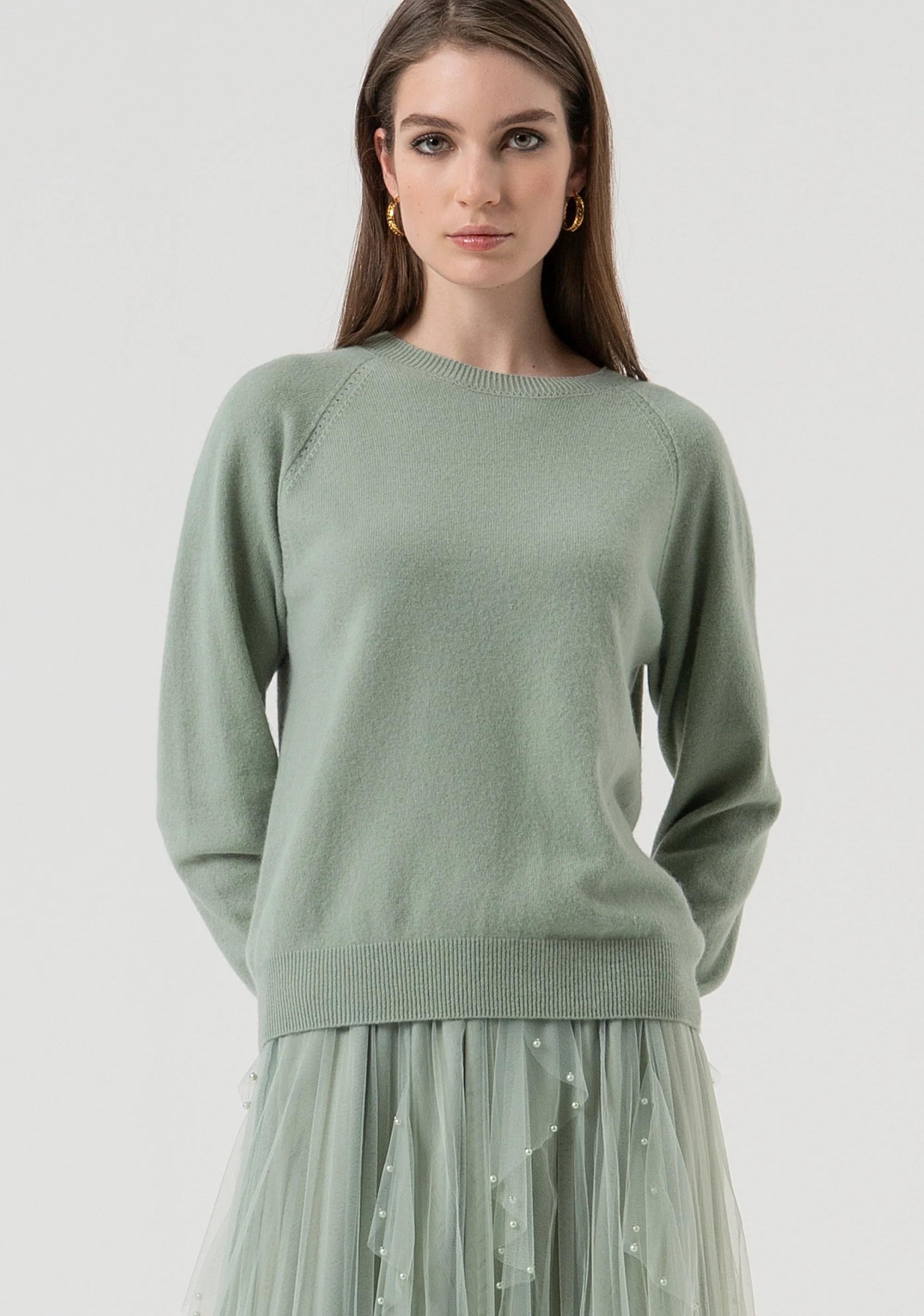 Fracomina Maglia regular in lana greentea FR25WT7012K47301 B08 FRACOMINA 