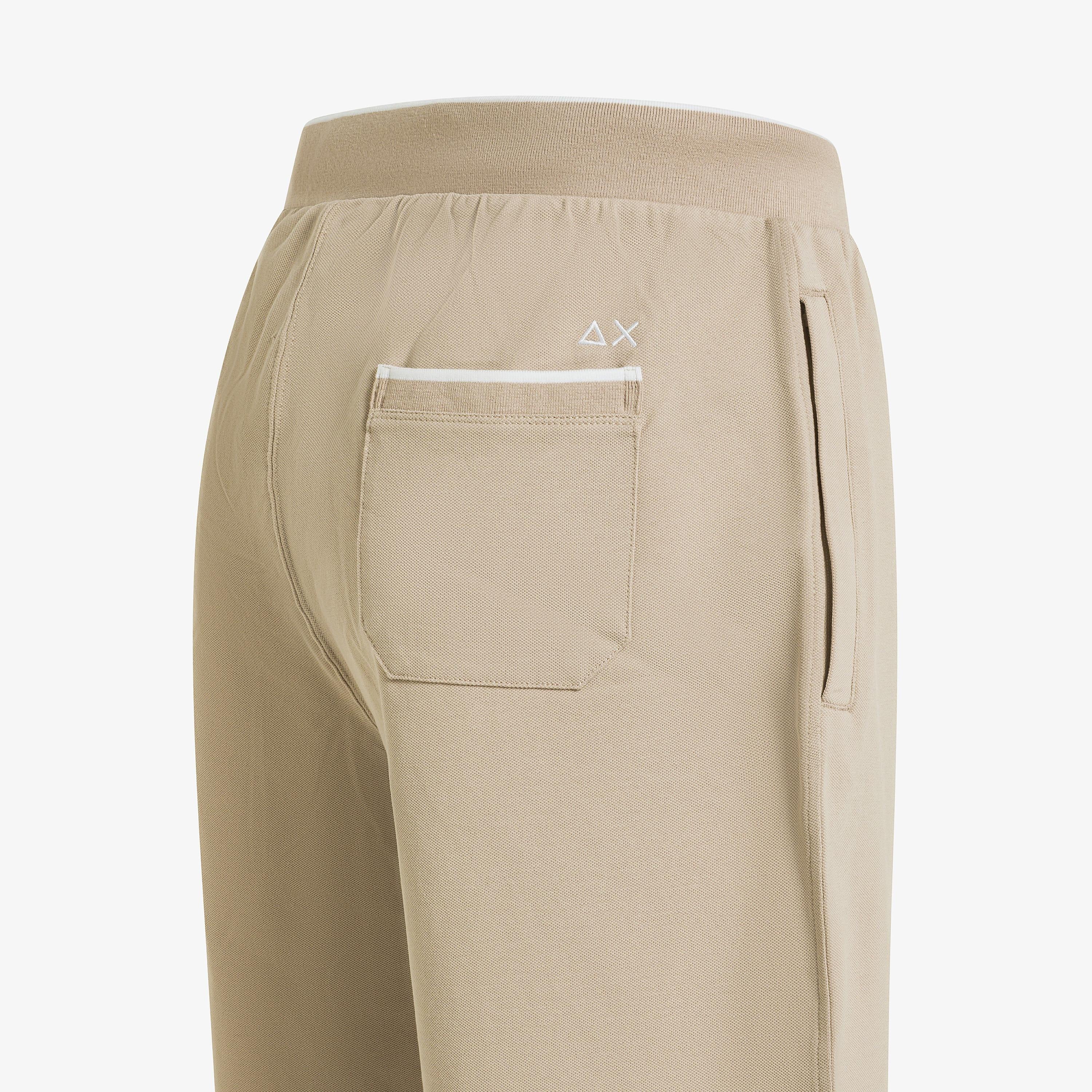 SUN68 Sweatshorts piquet small stripe Stone F36138 98 SUN 68 