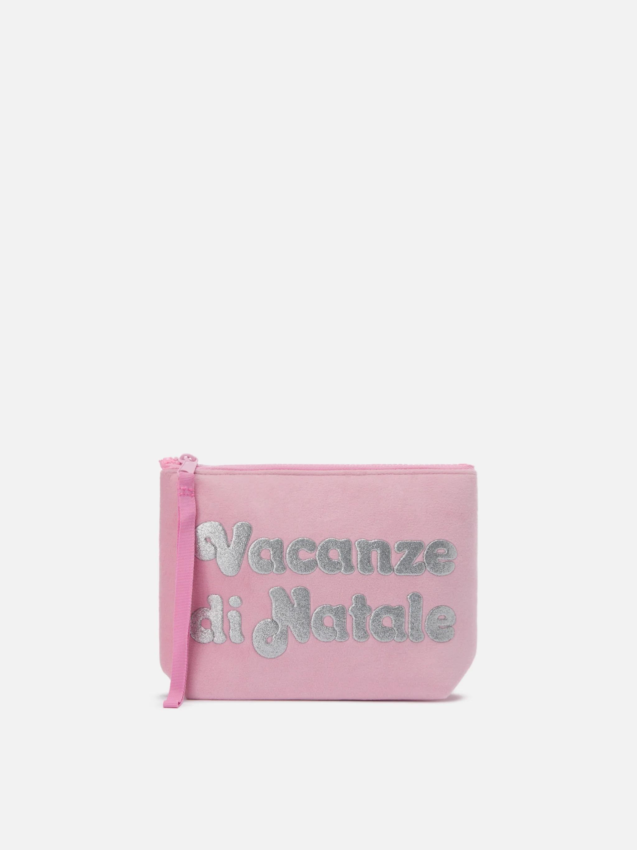 Pochette Aline effetto lana rosa con stampa Vacanze di Natale | VACANZE DI NATALE SPECIAL EDITION ALI0002 02349I MC2 SAINT BARTH 
