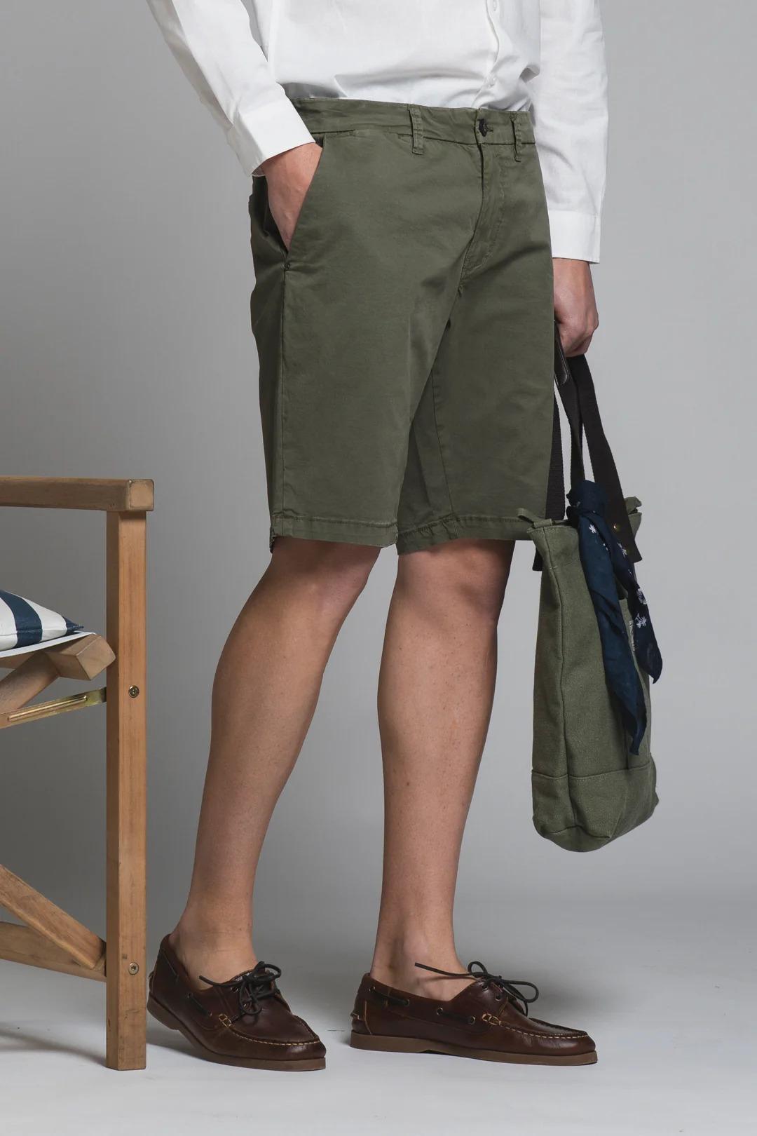 REY CHINO SHORT IN TWILL MILITARY GREEN IM26SSBM-REY-GAB C03 IMPURE 