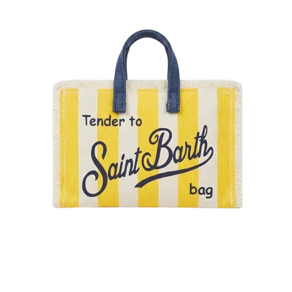 Mc2 Saint Barth Micro Borsa In Canvas A Righe Gialle PHONE001/09811L PHONE001 09811L MC2 SAINT BARTH 