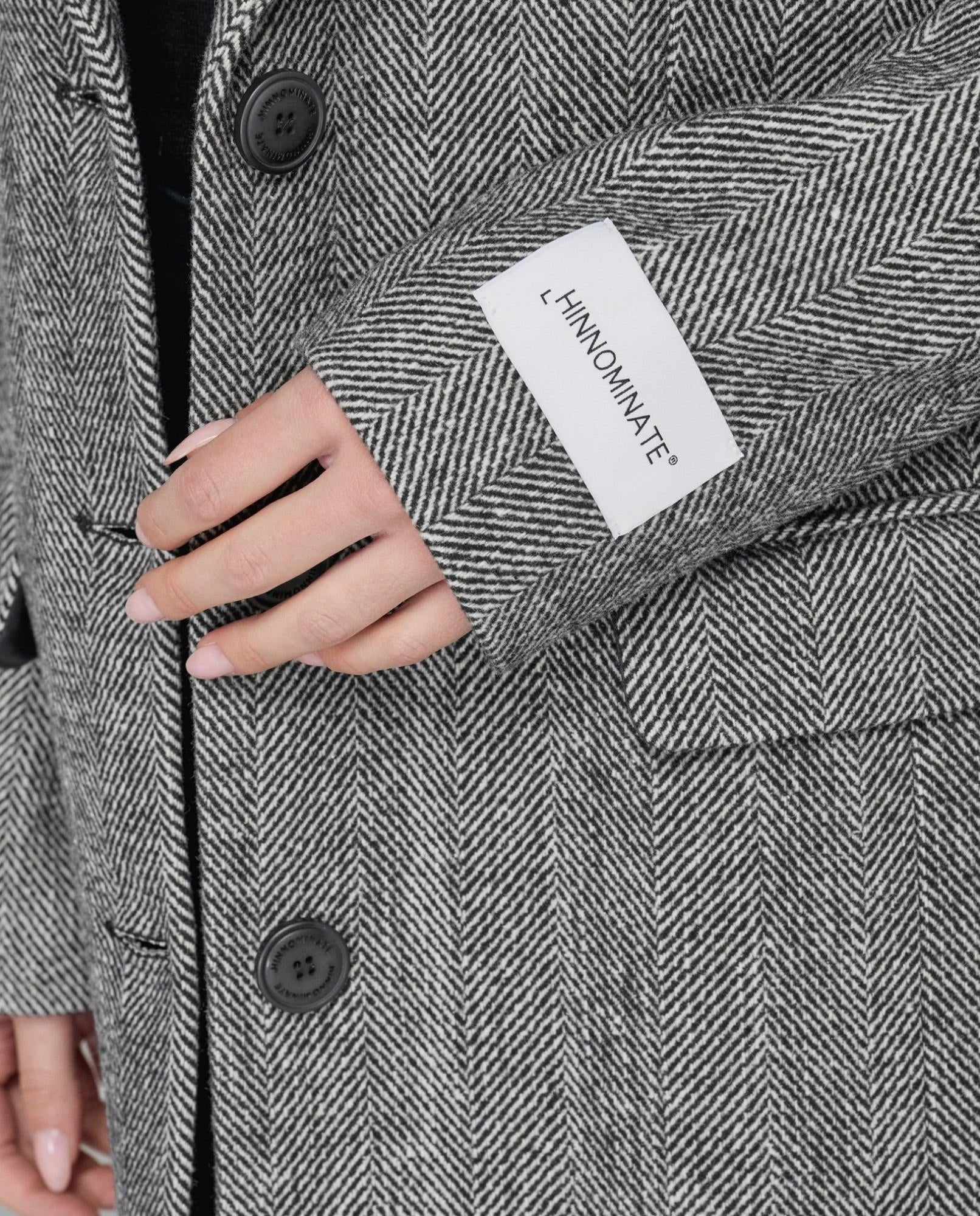 Cappotto Lungo Spigato Monopetto  Nero HINNOMINATE HMABW02294 NE01 HINNOMINATE 