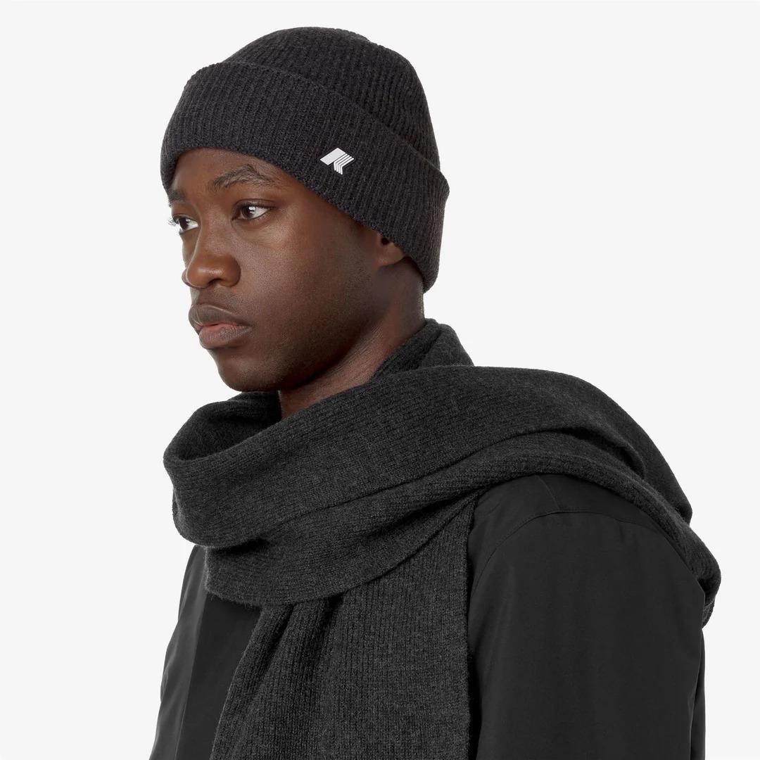 BRICE CARDIGAN STITCH WOOL<BR/>BLACK PURE MELANGE K2132HW AZ3 K-WAY 