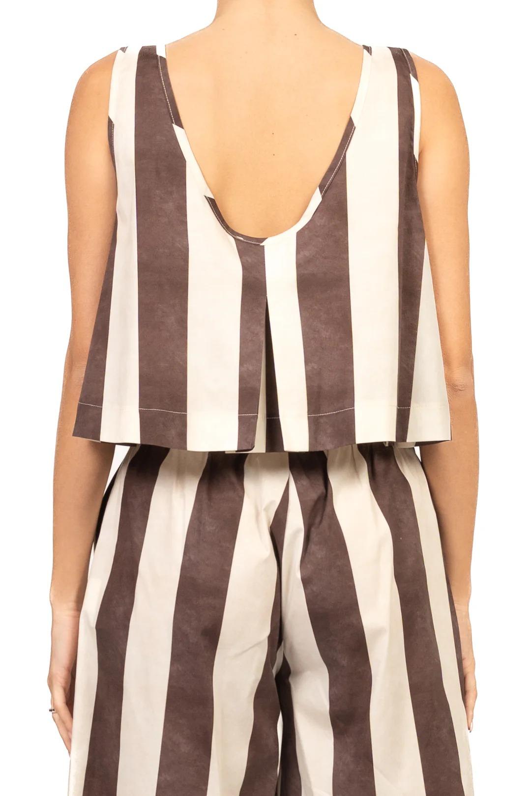 Vicolo - Completo top e bermuda rigati Art. TAB2508 TAB2508 MORO/BURRO VICOLO 