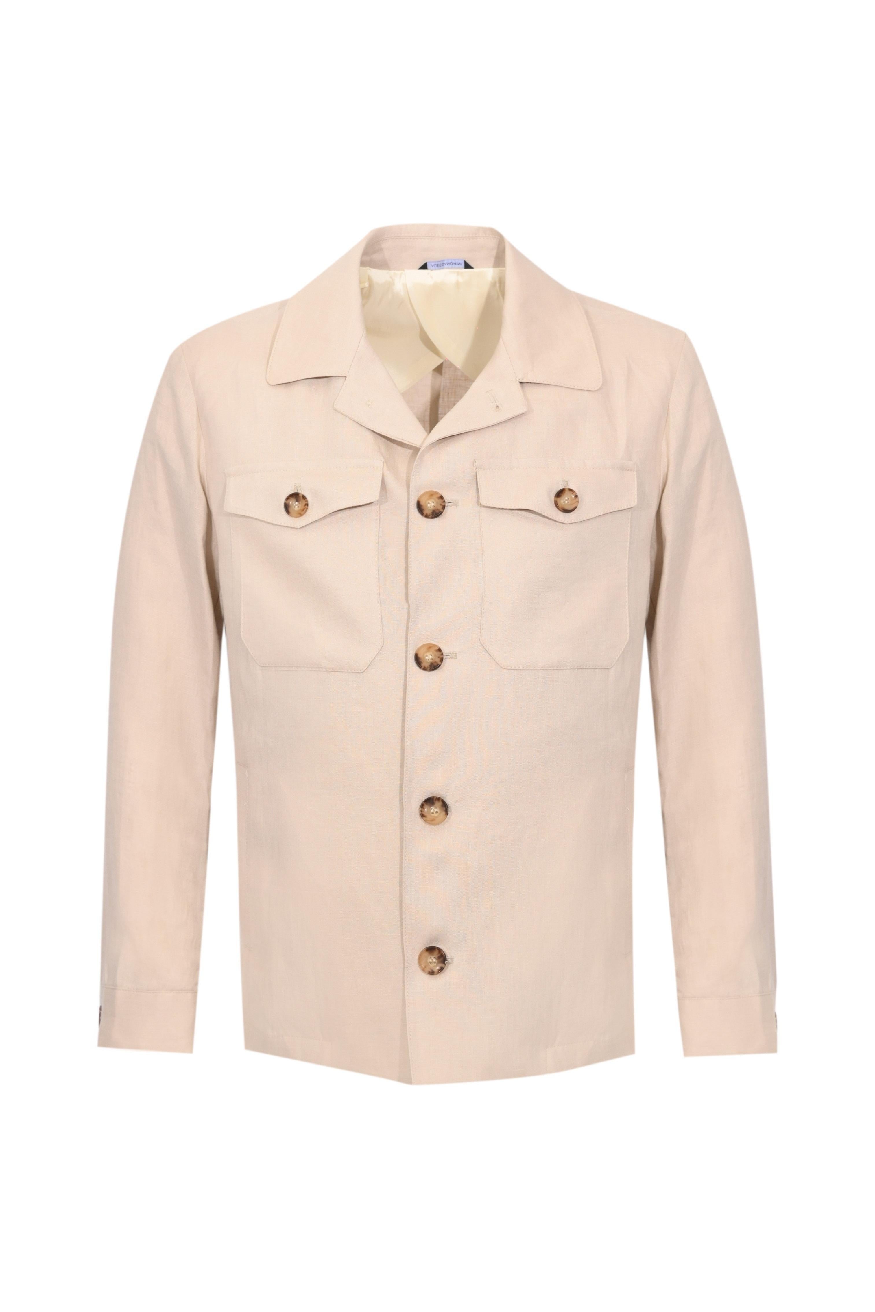 DANIELE ALESSANDRINI<BR/>Giacca in cotone Sabbia DUJG0011-LI0009 2001 DANIELE ALESSANDRINI 