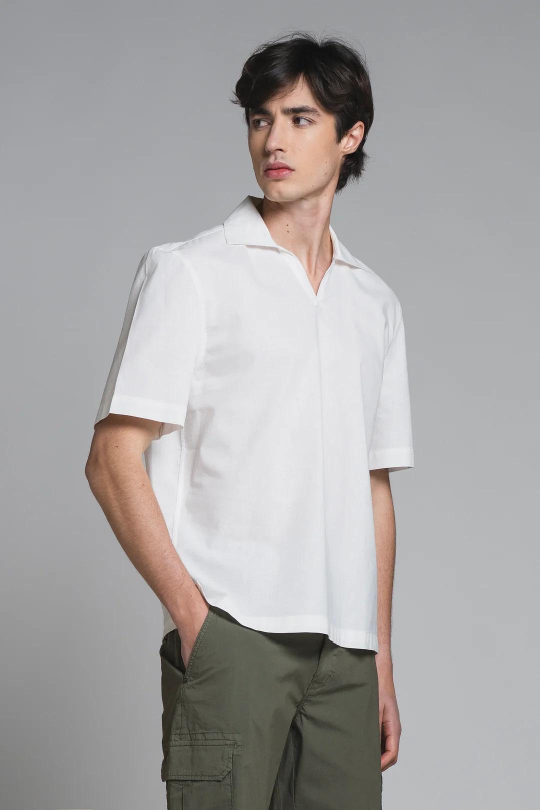 JAMIE POLO SKIPPER IN MIXED LINEN WHITE IM26SSOM-JAMIE-MLN C24 IMPURE 
