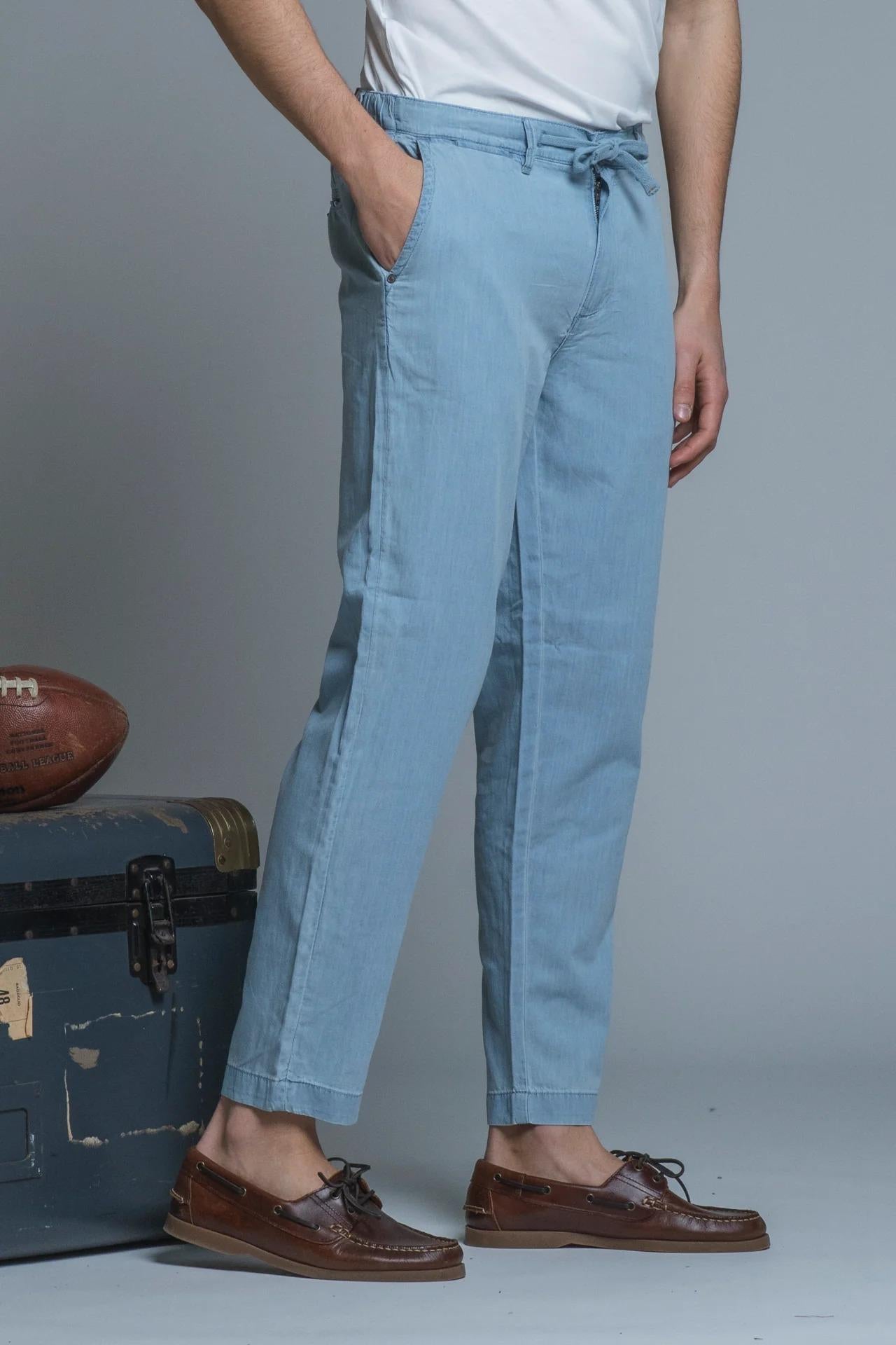 MILES CHINO LONG IN CHAMBRAY LIGHT BLUE IM26SSPM-MILES0-CMB C49 IMPURE 