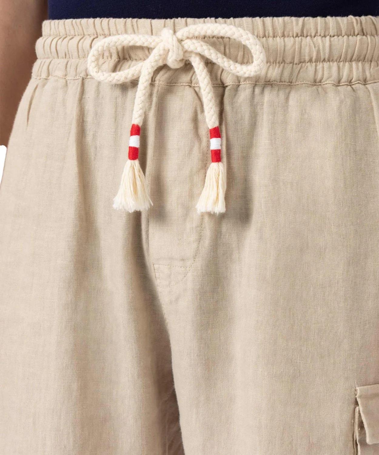 MC2 SAINT BARTH<BR/>Bermuda uomo lino Marseille con coulisse per il comfort beige MRE0002 01139L MC2 SAINT BARTH 