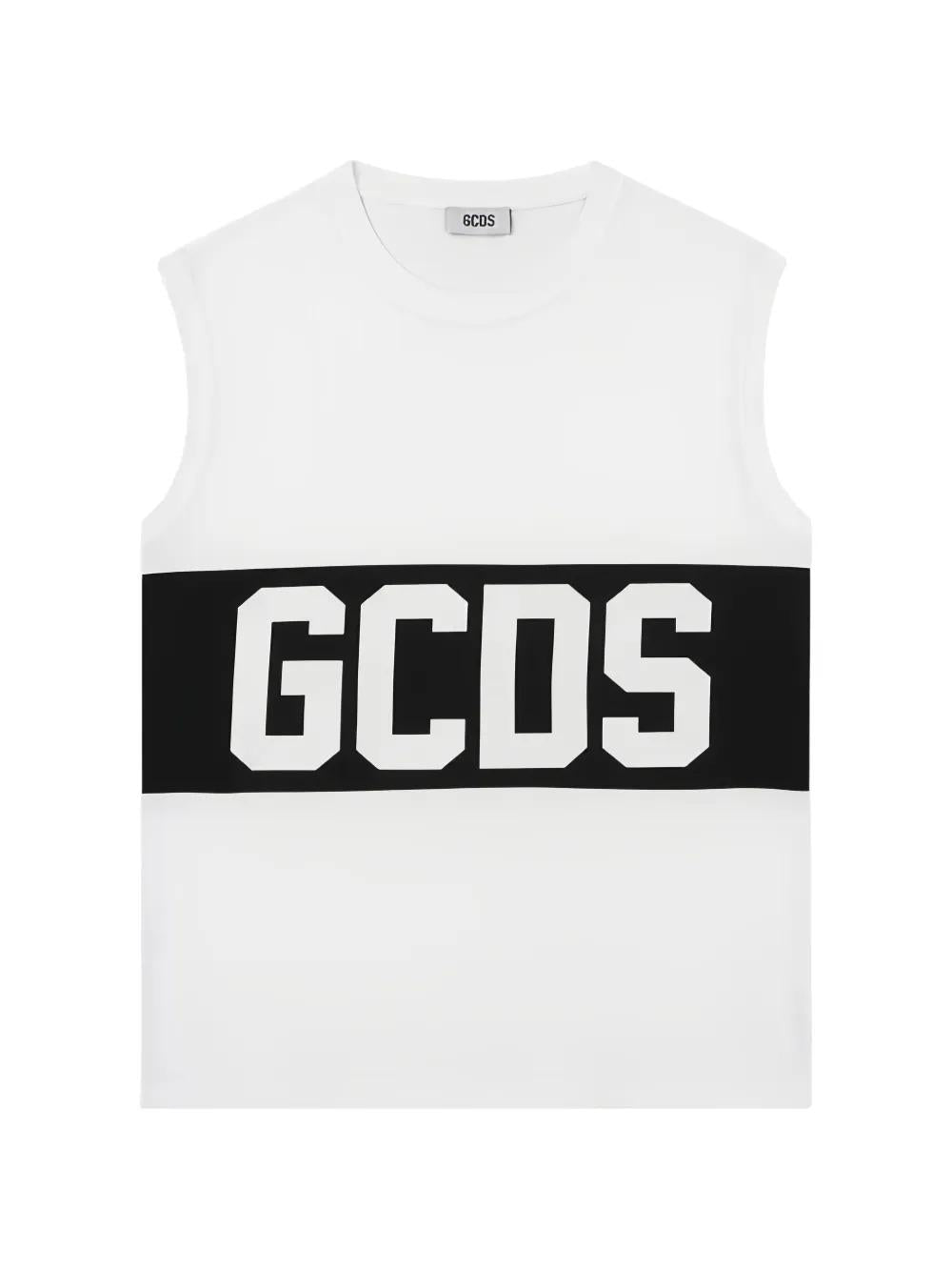 GCDS T-shirt smanicata con Banda Logo BIANCA Z0UJQC586J105 100B GCDS 