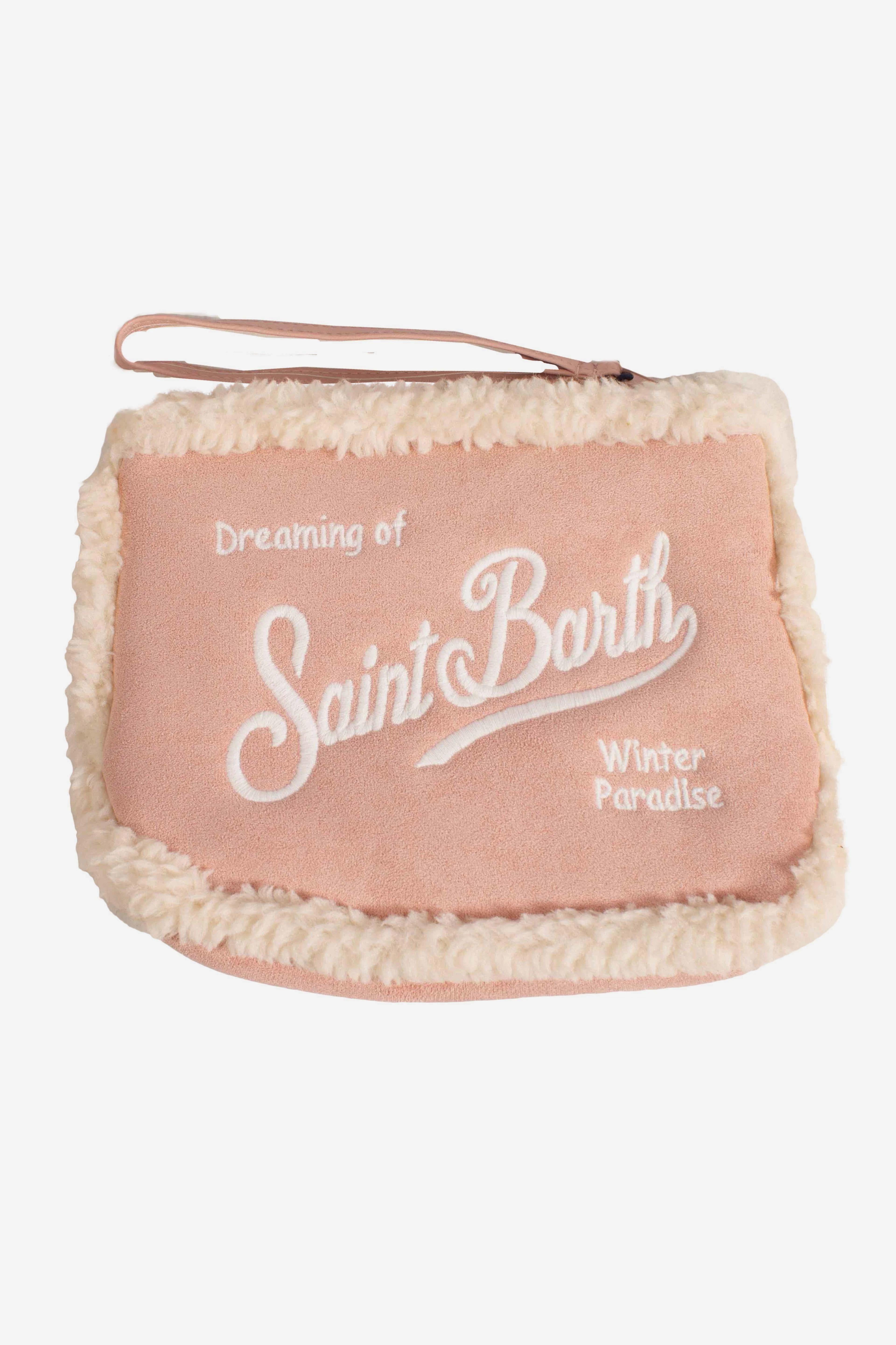 Pochette Aline "Dreaming of Saint Barth" Rosa Cipria con Dettagli in Shearling ALI0033 03505I MC2 SAINT BARTH 
