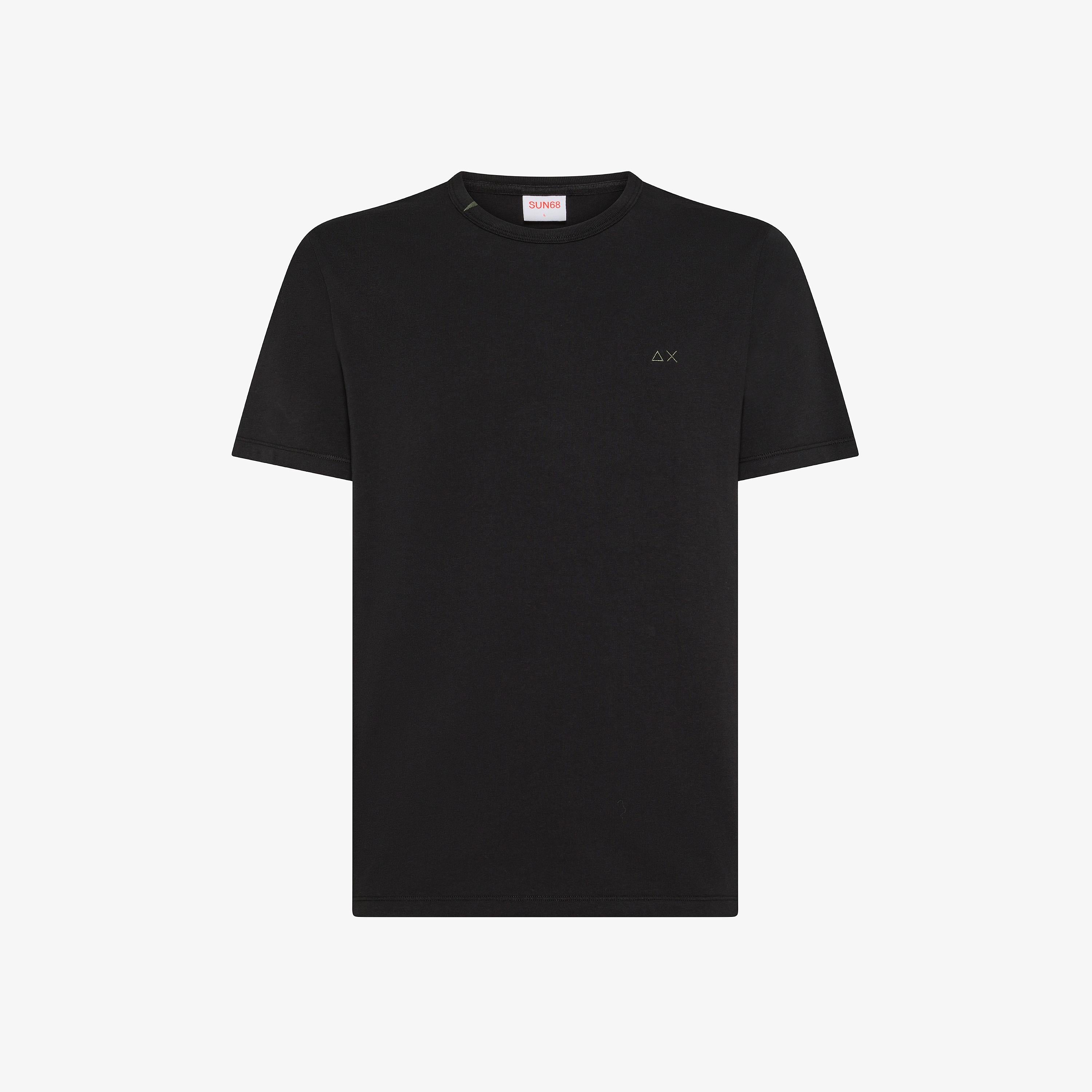 SUN68 T-shirt girocollo in jersey di cotone nera T45104 11 SUN 68 