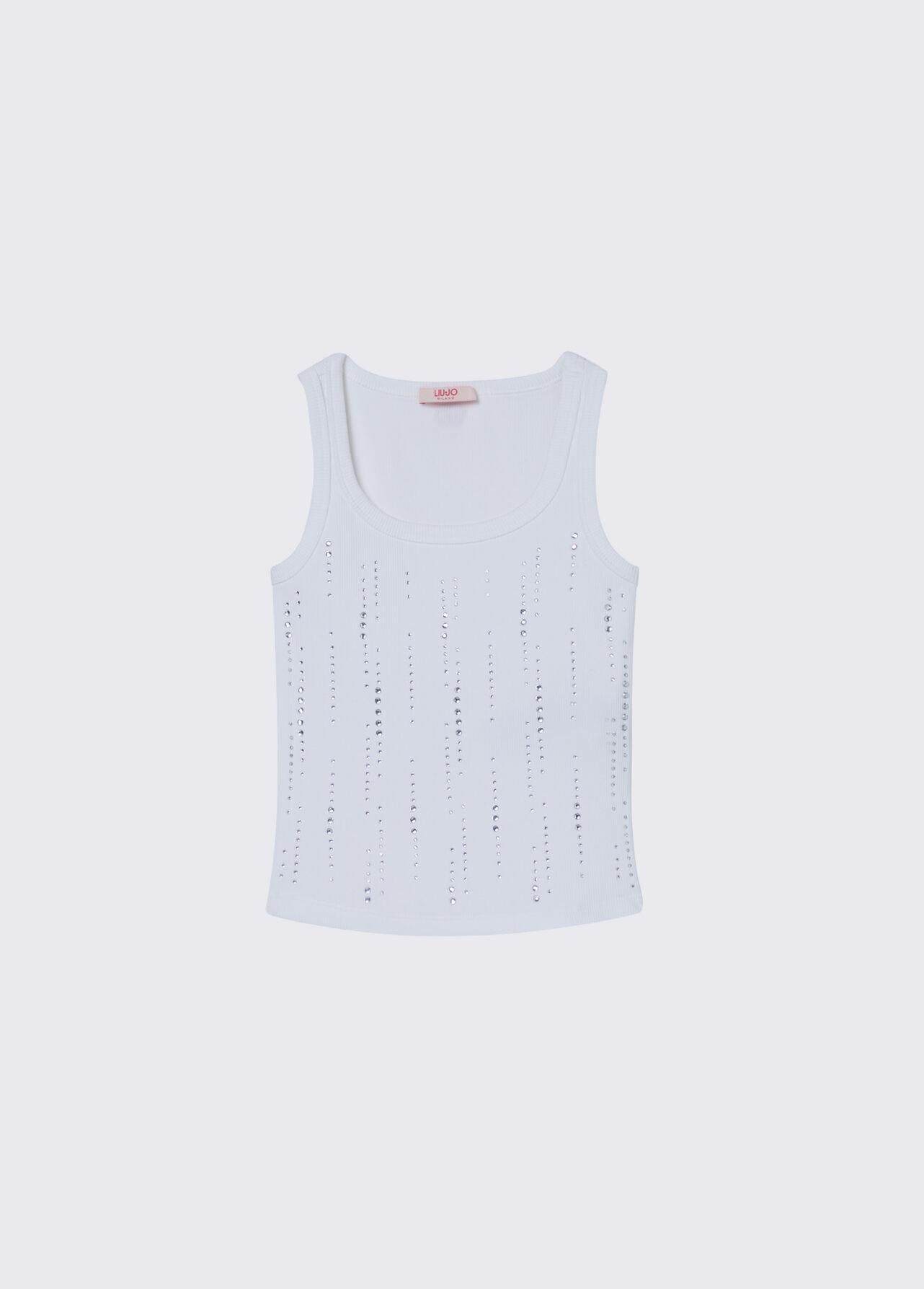 LIU-JO Top con strass White GA6145J4822 07679 LIU-JO 