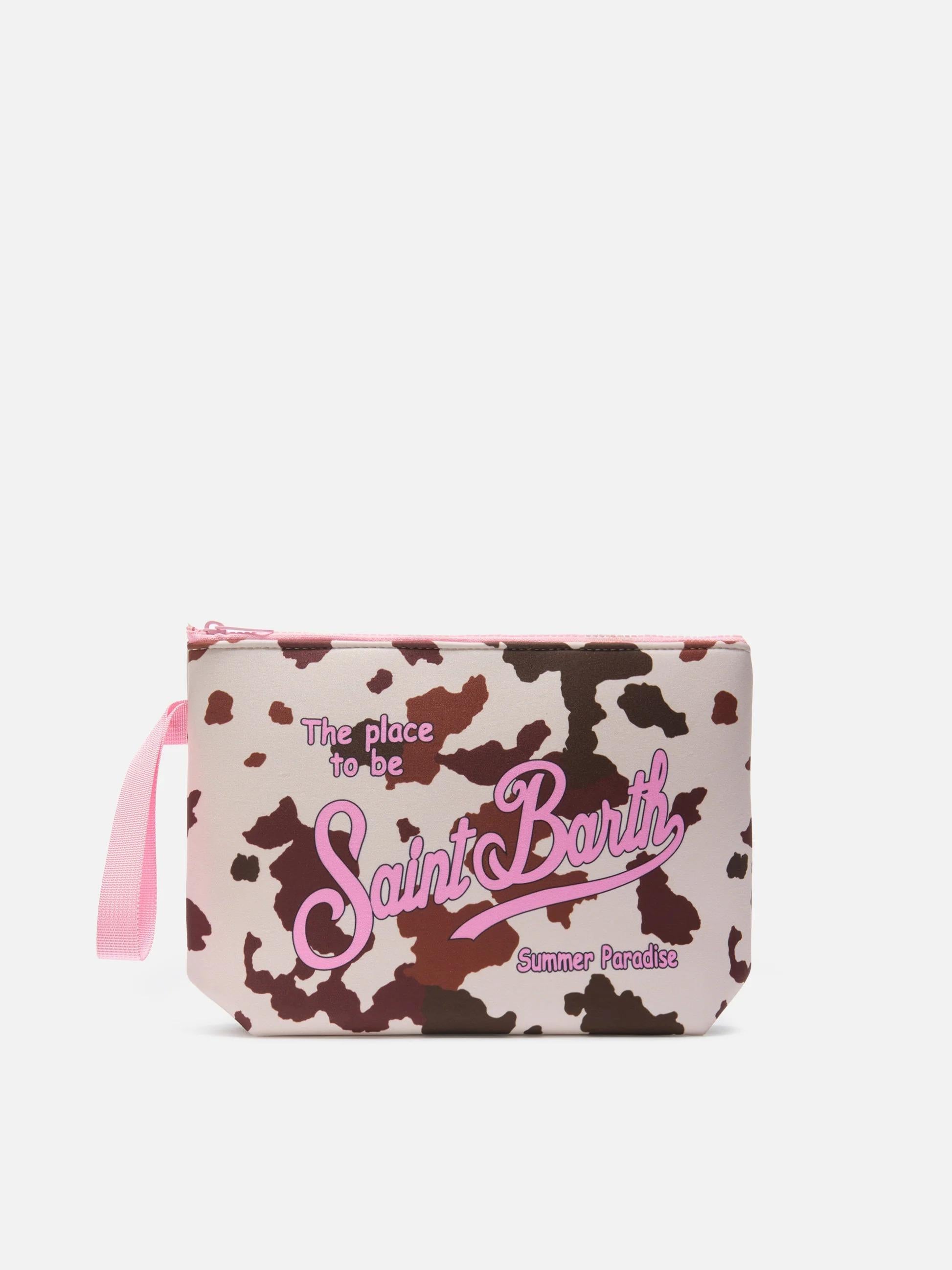 Pochette Aline in scuba con stampa animalier muccata ALI0021 00274L MC2 SAINT BARTH 