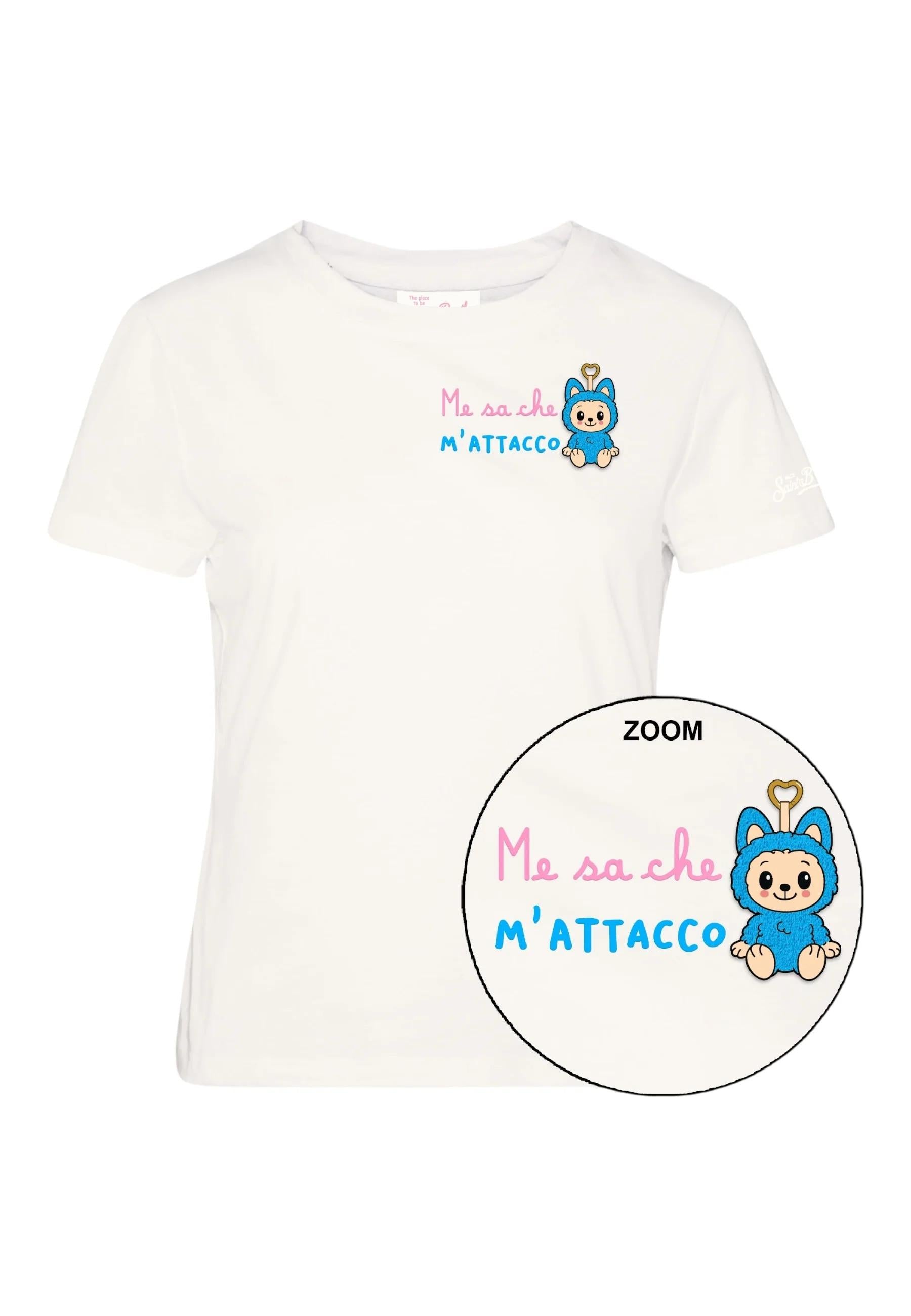 T-Shirt Manica Corta Donna Mc2 Saint Barth Attacco Puppy Emb Emilie EMI0001 01042L MC2 SAINT BARTH 