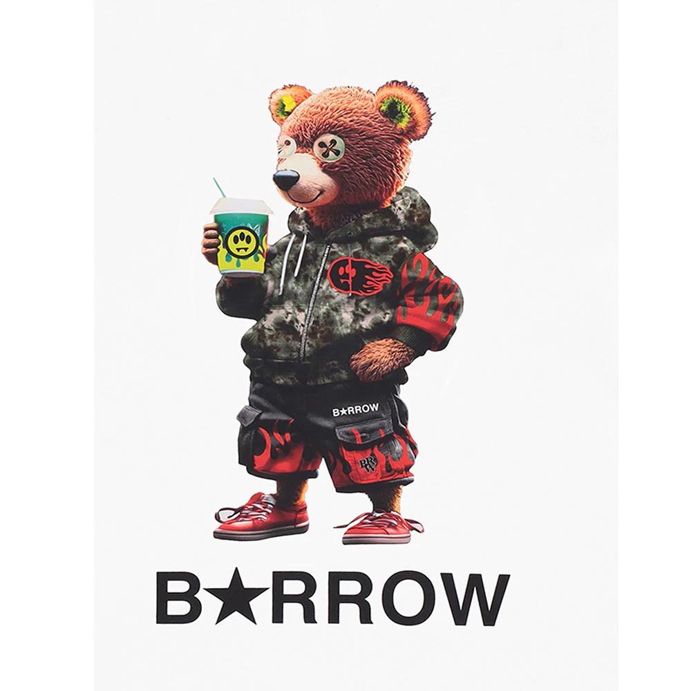 Barrow T-shirt Girocollo Nera Con Teddy S6BKJUTH065-002 OFF WHITE S6BKJUTH065 002 BARROW 