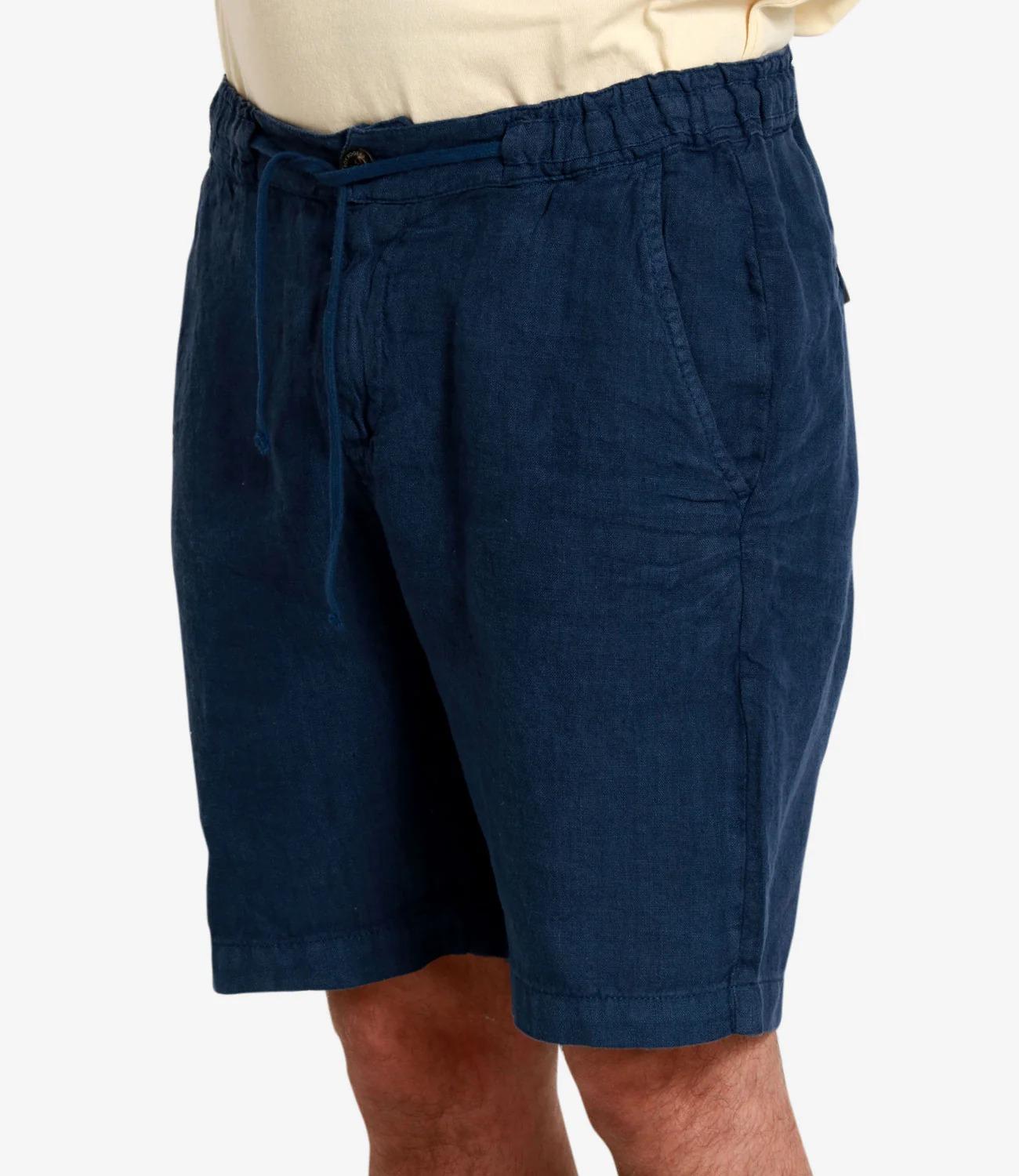 Bermuda portofino heavy linen dyed Blu navy RRU90302P4230569 C0048 ROY ROGER'S 